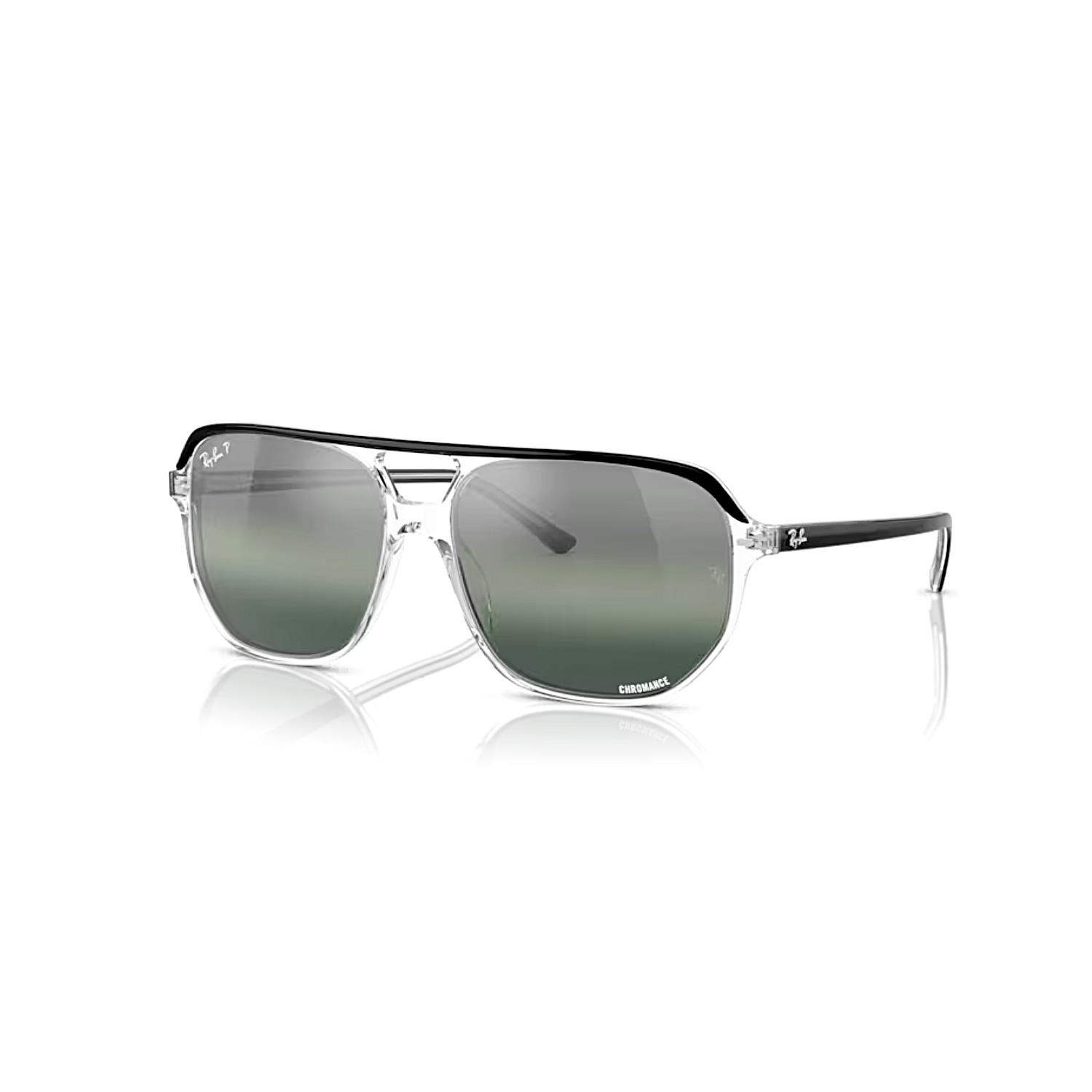 Ray-Ban RB 2205 1294G6 60 Bill One Polarize Unisex Geometrik Şeffaf Gri Siyah Kemik Güneş Gözlüğü