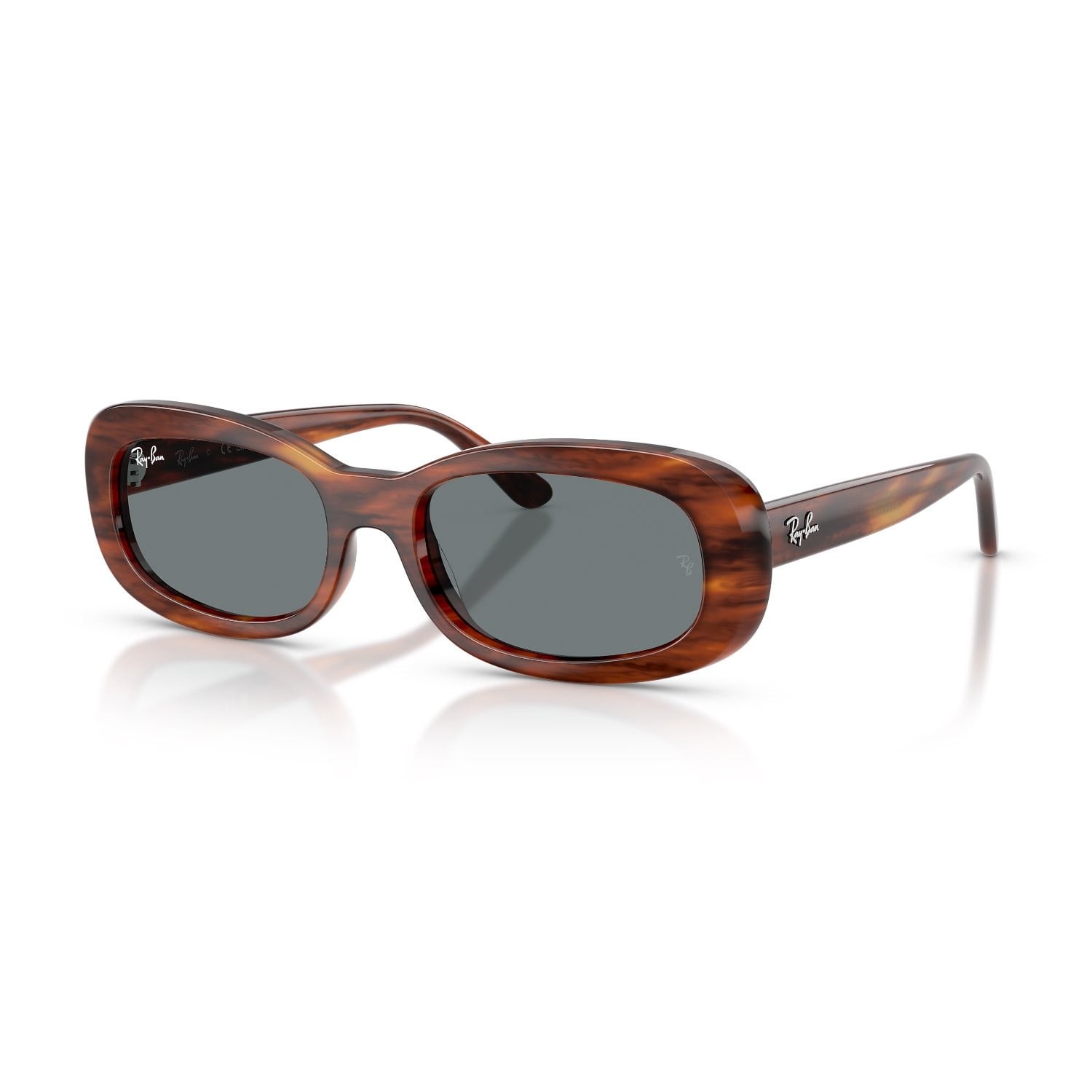 Ray-Ban RB 2221 95462 53 Kadın Oval Kırçıllı Kahverengi Kemik Güneş Gözlüğü