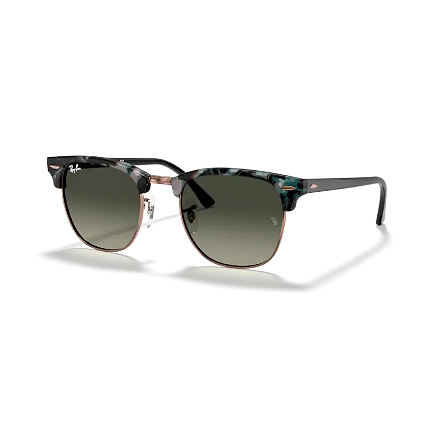 Ray-Ban RB 3016 125571 49 Clubmaster Unisex Kare Gri Yeşil Kombine Güneş Gözlüğü