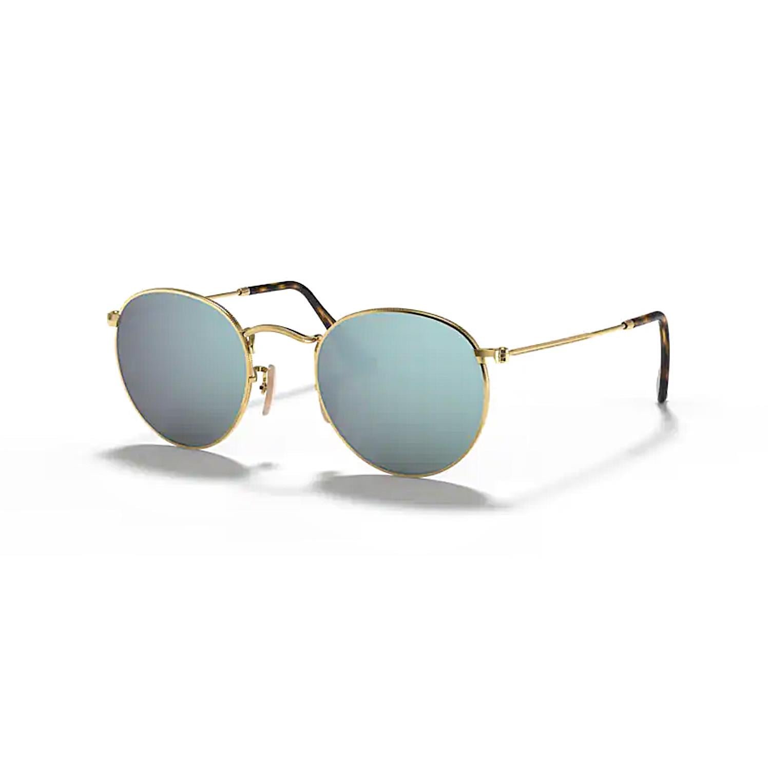 Ray-Ban RB 3447N 00130 50 Round Metal Unisex Aynalı Yuvarlak Altın Metal Güneş Gözlüğü