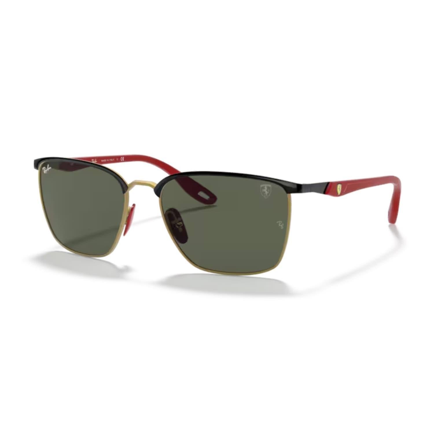 Ray-Ban RB 3673M F06171 56 Scuderia Ferrari Unisex Oval Siyah Metal Güneş Gözlüğü