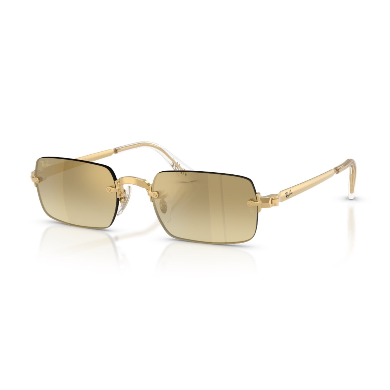 Ray-Ban RB 3928 0017I 54 A$AP ROCKY Unisex Dikdörtgen Gold Aynalı Metal Güneş Gözlüğü
