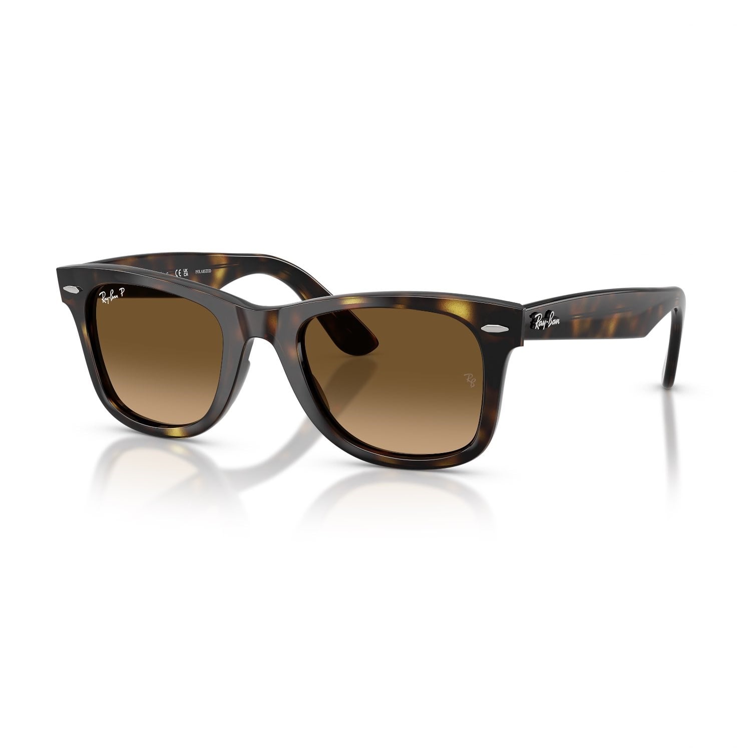 Ray-Ban RB 4340 710M2 50 Wayfarer Unisex Polarize Kare Kırçıllı Kahverengi Güneş Gözlüğü