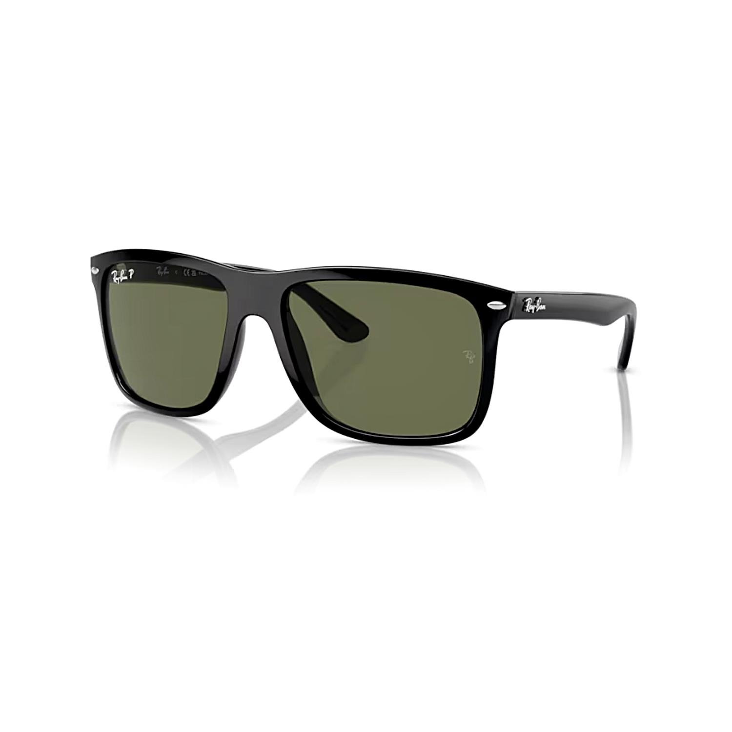 Ray-Ban RB 4547 60158 60 Boyfriend Two Polarize Unisex Kare Siyah Kemik Güneş Gözlüğü