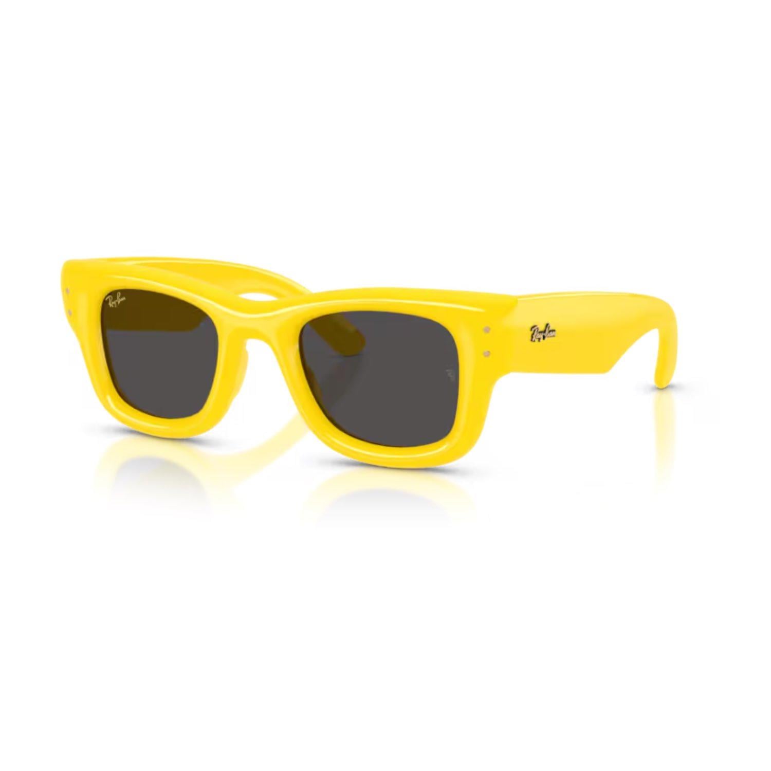 Ray-Ban RB 4940 683087 50 Wayfarer puffer Unisex Kare Sarı Kemik Güneş Gözlüğü
