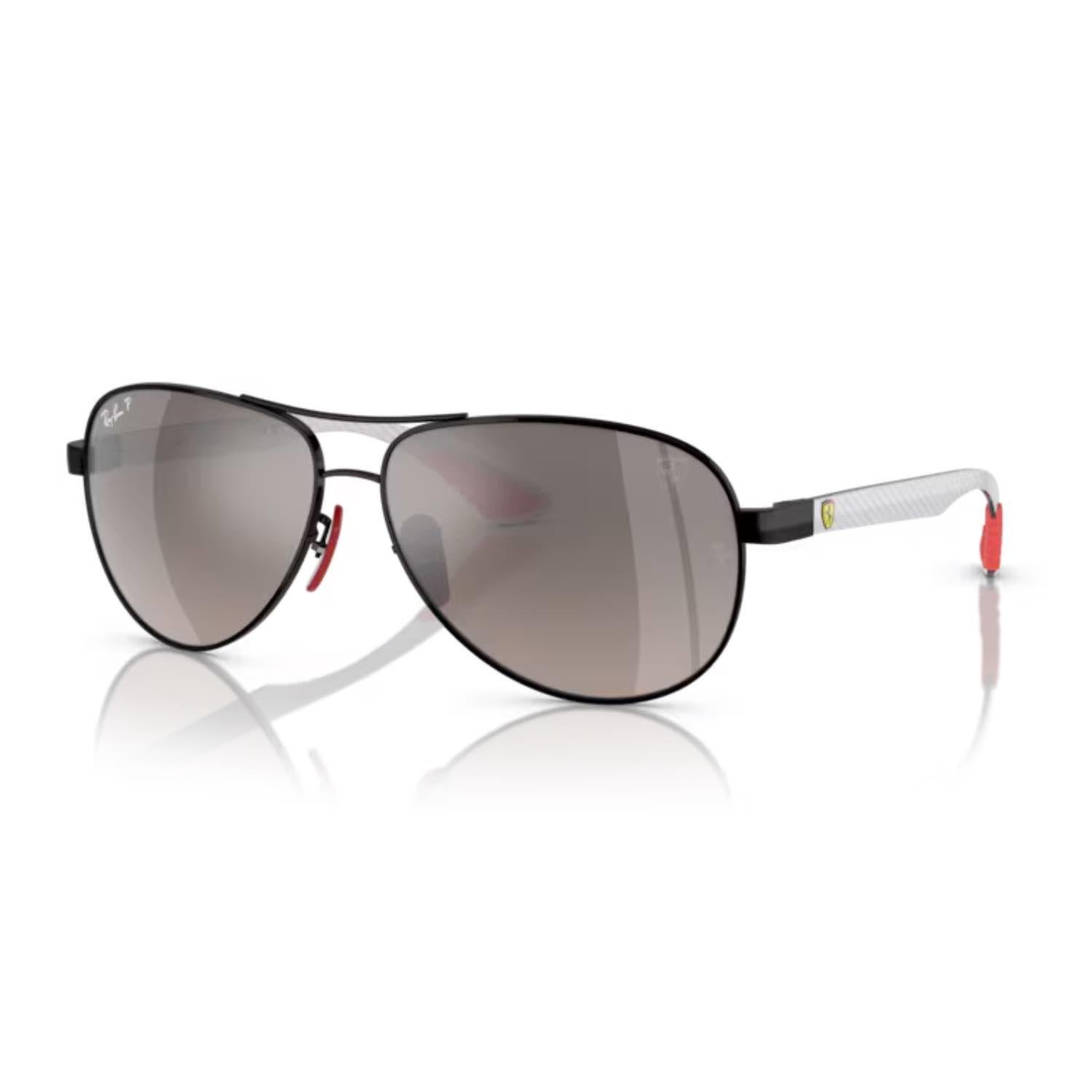 Ray-Ban RB 8331M F0095J 61 Scuderia Ferrari Erkek Oval Siyah Metal Güneş Gözlüğü