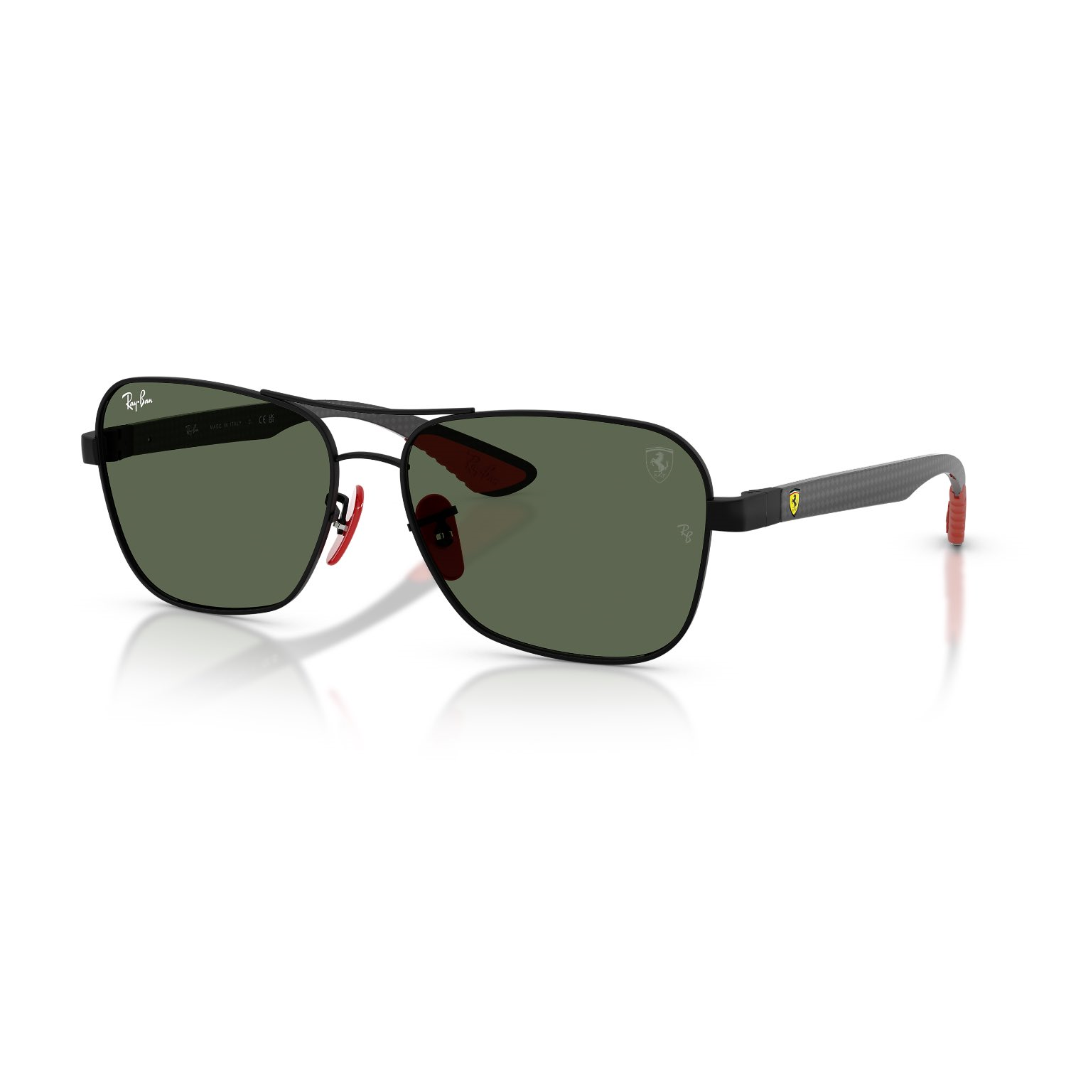 Ray-Ban RB 8336M F00271 58 Scuderia Ferrari Erkek Geometrik Siyah Metal Güneş Gözlüğü