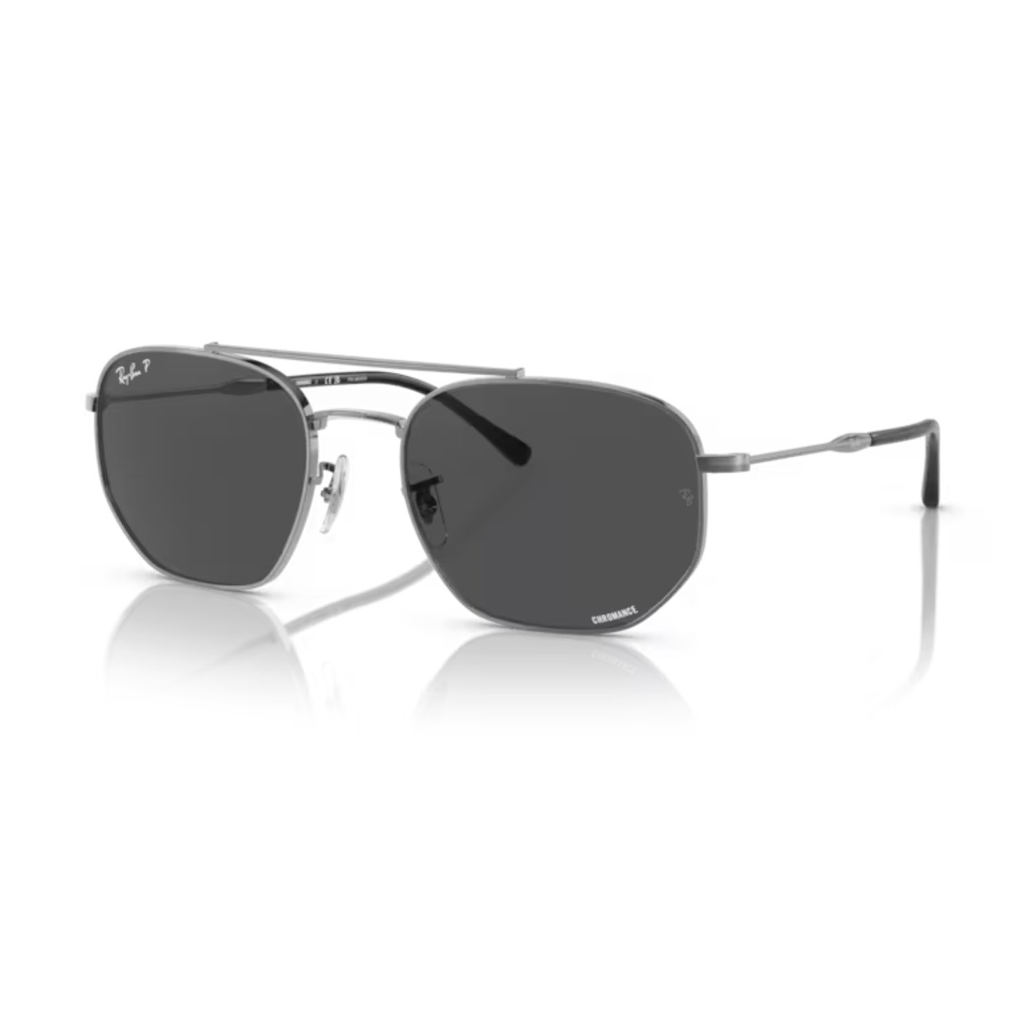 RB3707 004K8 57 Unisex Polarize Geometrik Gri Metal Güneş Gözlüğü