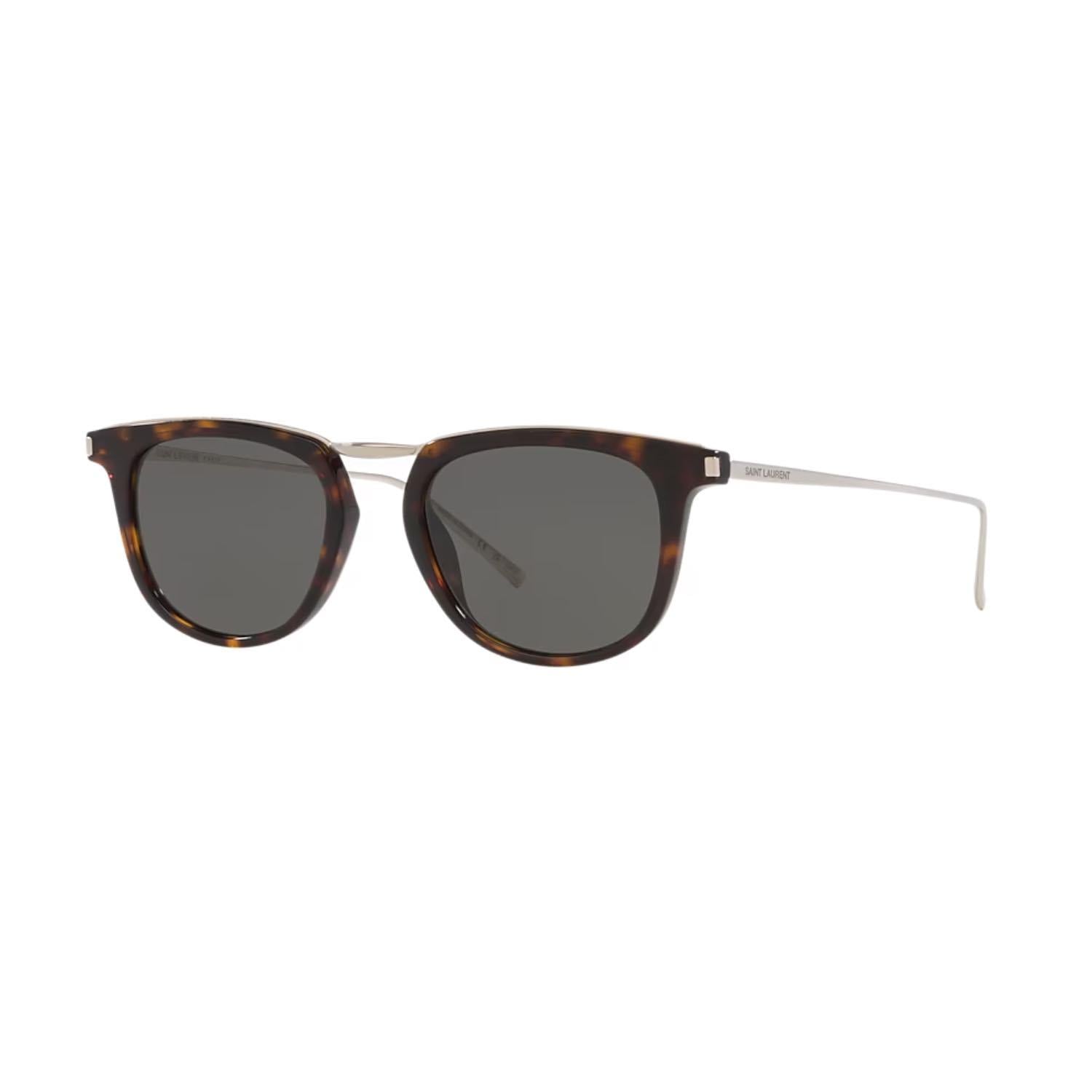 Saint Laurent SL 753 002 50 Unisex Yuvarlak Kırçıllı Kahverengi Kombine Kemik Güneş Gözlüğü