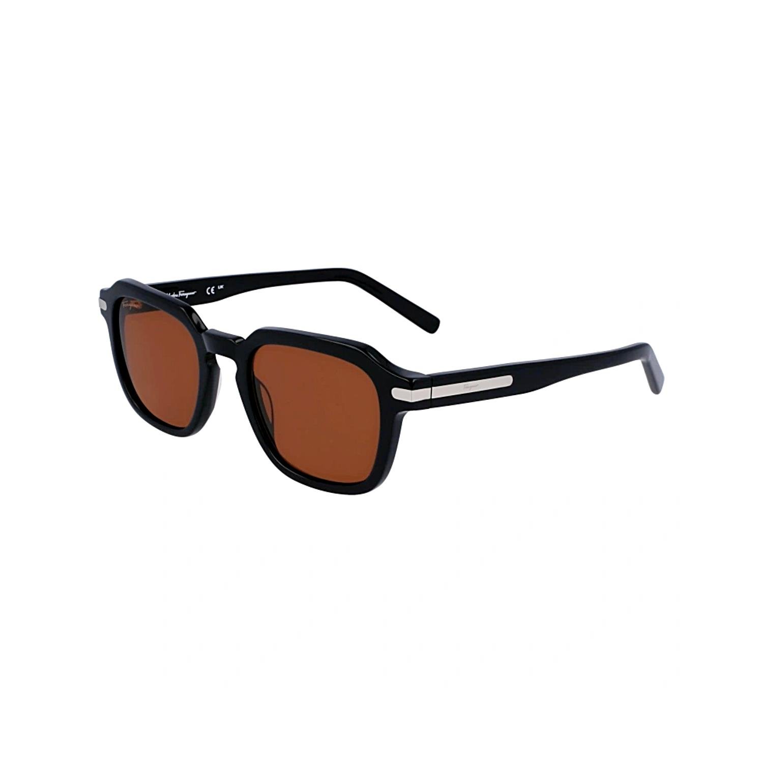 Salvatore Ferragamo SF 1089S 001 52 Erkek Siyah Geometrik Kemik Güneş Gözlüğü