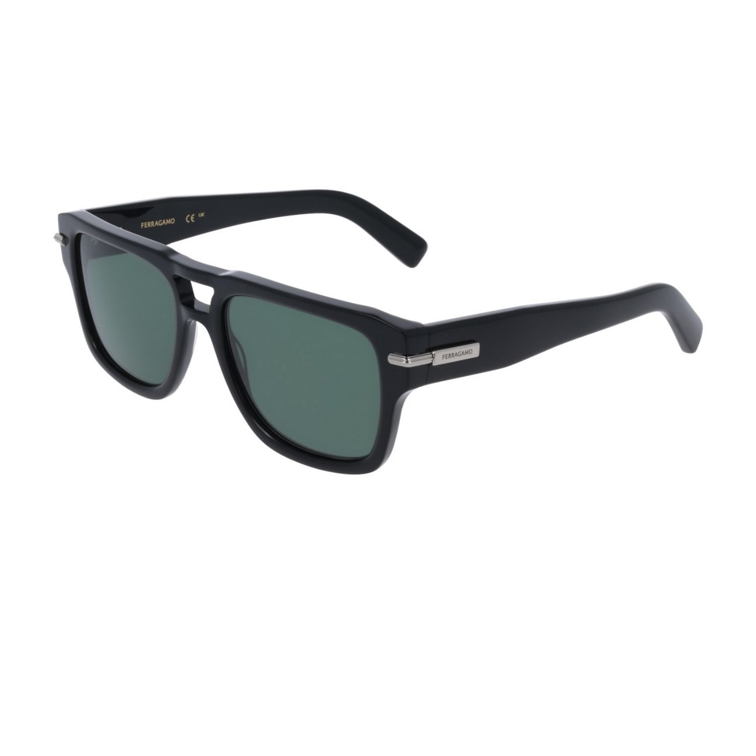 Salvatore Ferragamo SF 2070S 001 56 Unisex Dikdörtgen Siyah Kemik Güneş Gözlüğü