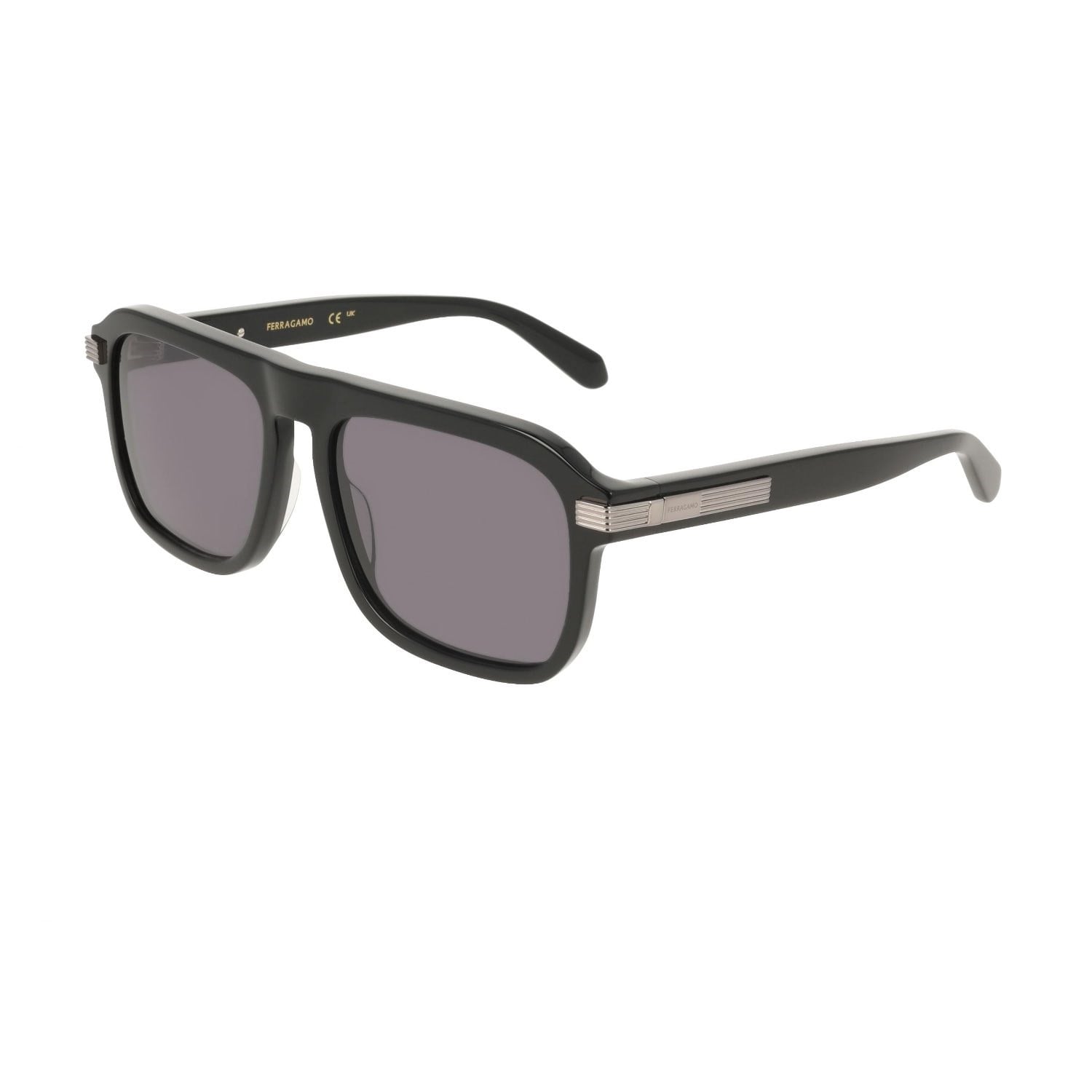 Salvatore Ferragamo SF 2087S 001 57 Erkek Dikdörtgen Siyah Kemik Güneş Gözlüğü