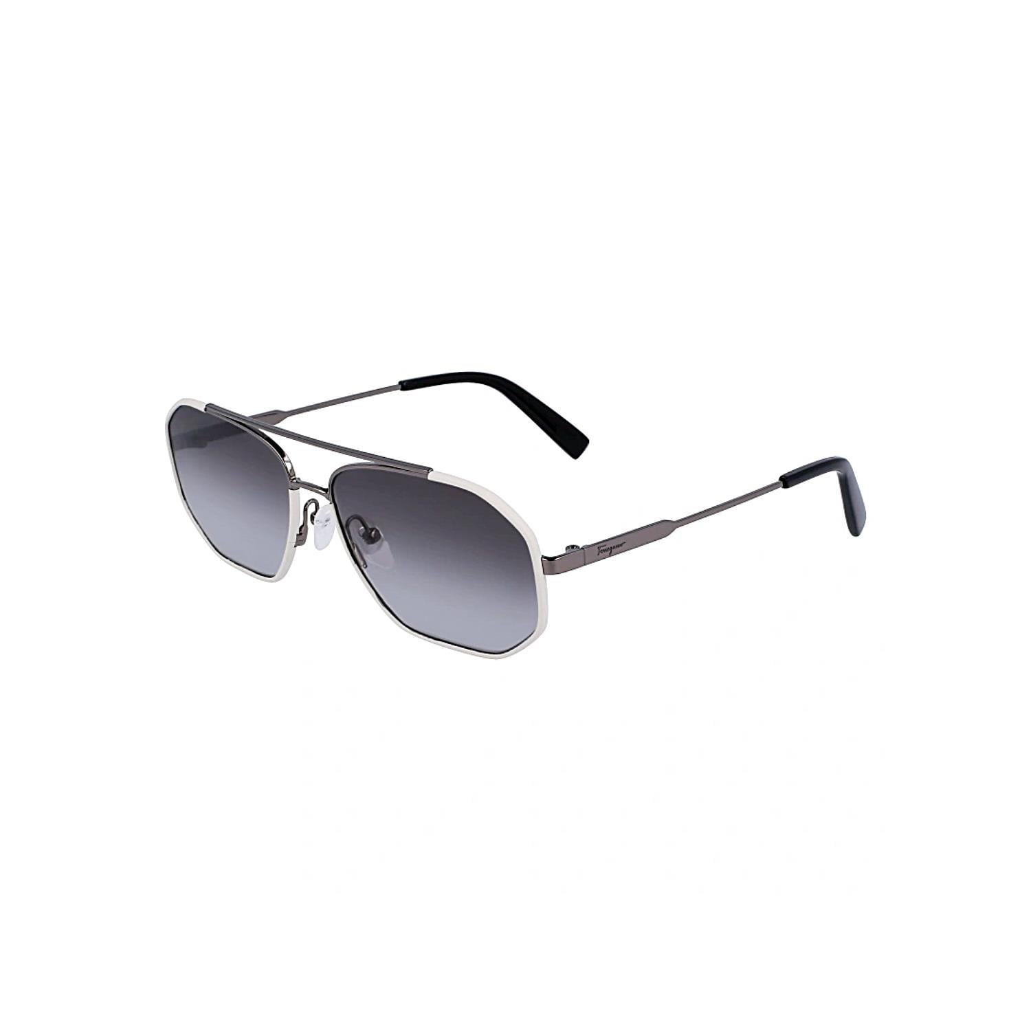 Salvatore Ferragamo SF 303SL 026 60 Erkek Geometrik Bej Metal Güneş Gözlüğü 