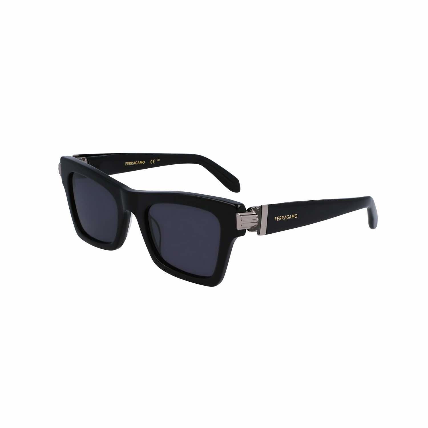 Salvatore Ferragamo Sf2013s 001 52 Kadın Dikdörtgen Füme Kemik Güneş Gözlüğü