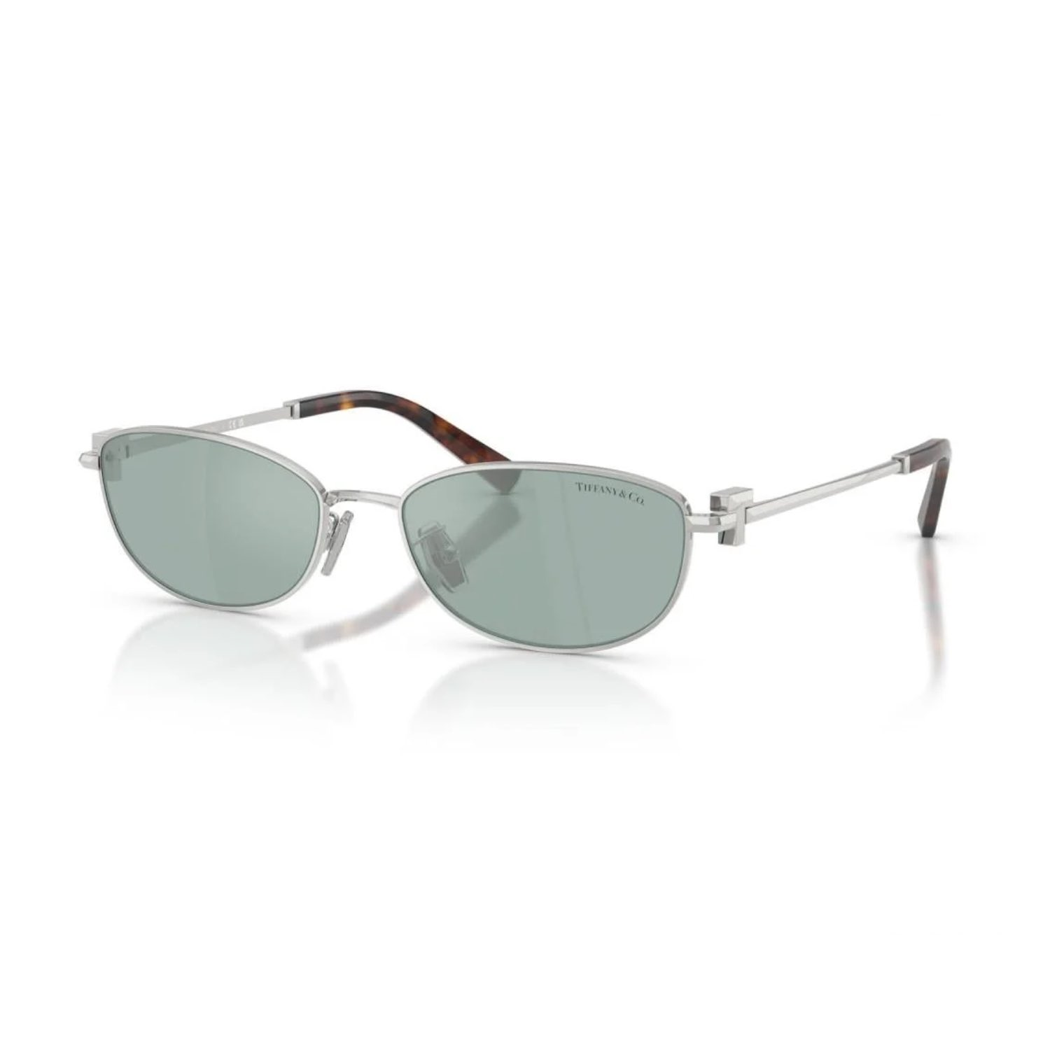 Tiffany Co. TF 3115 600165 56 Unisex Oval Gümüş Aynalı Metal Güneş Gözlüğü