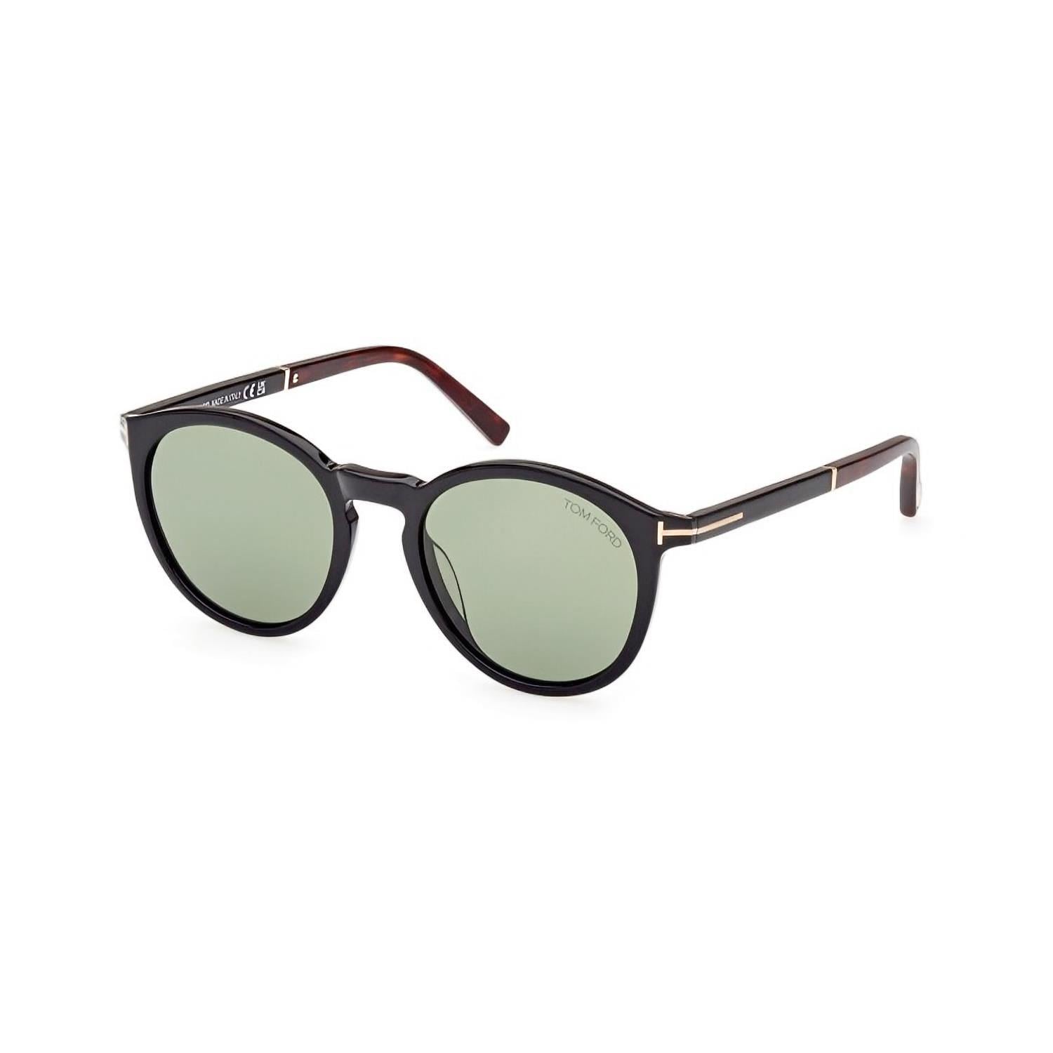 Tom Ford FT 1021 01N 51 Unisex Oval Parlak Siyah Kemik Güneş Gözlüğü