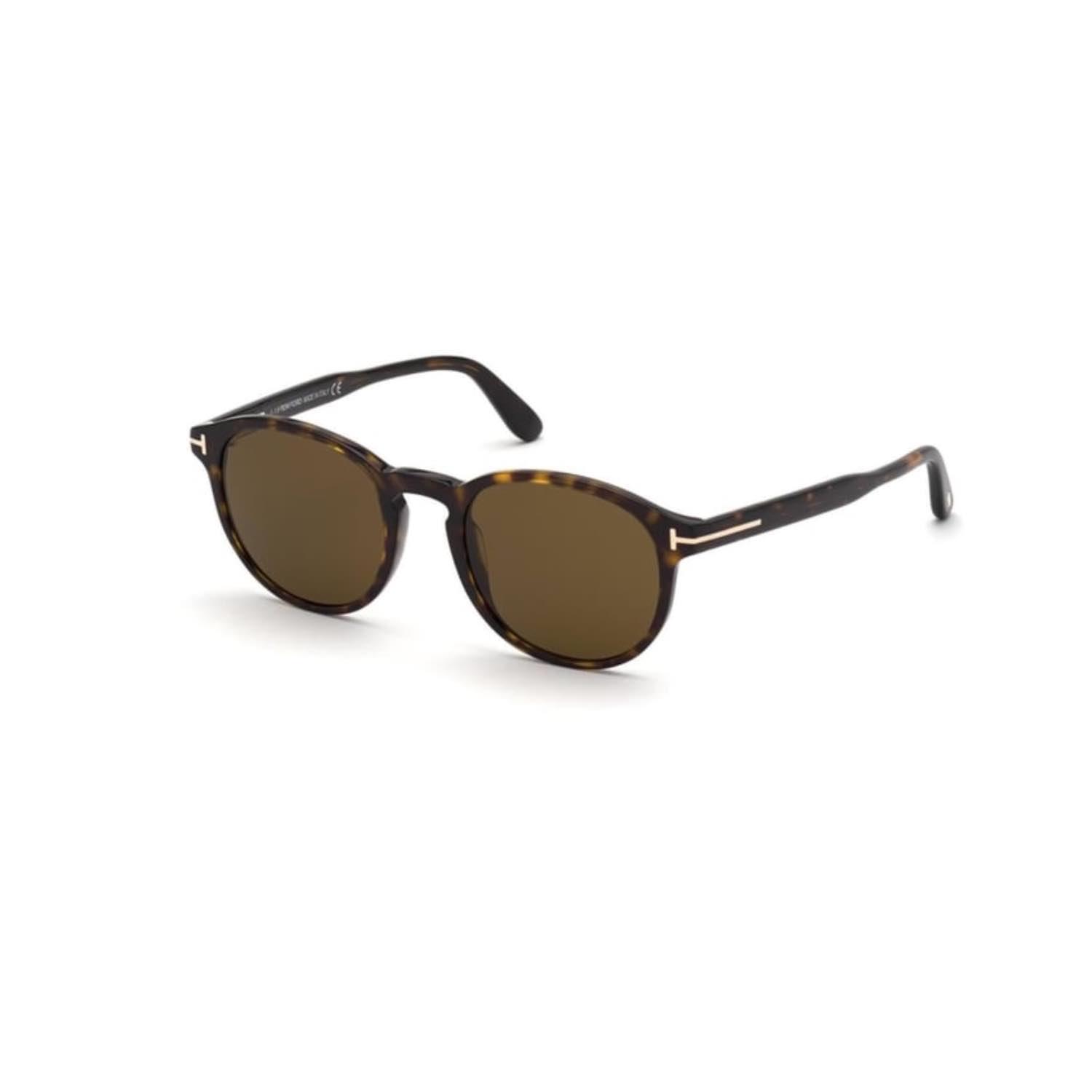 Tom Ford FT0834S 52J 50 Dante Unisex Oval Kırçıllı Kahverengi Kemik Güneş Gözlüğü