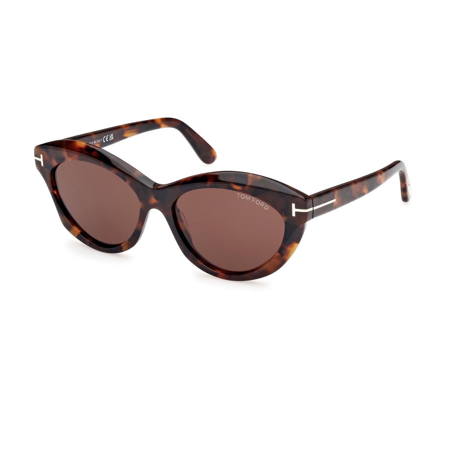Tom Ford TF 1111S 52E 55 Kadın Cat Eye Kırçıllı Kahverengi Kemik Güneş Gözlüğü
