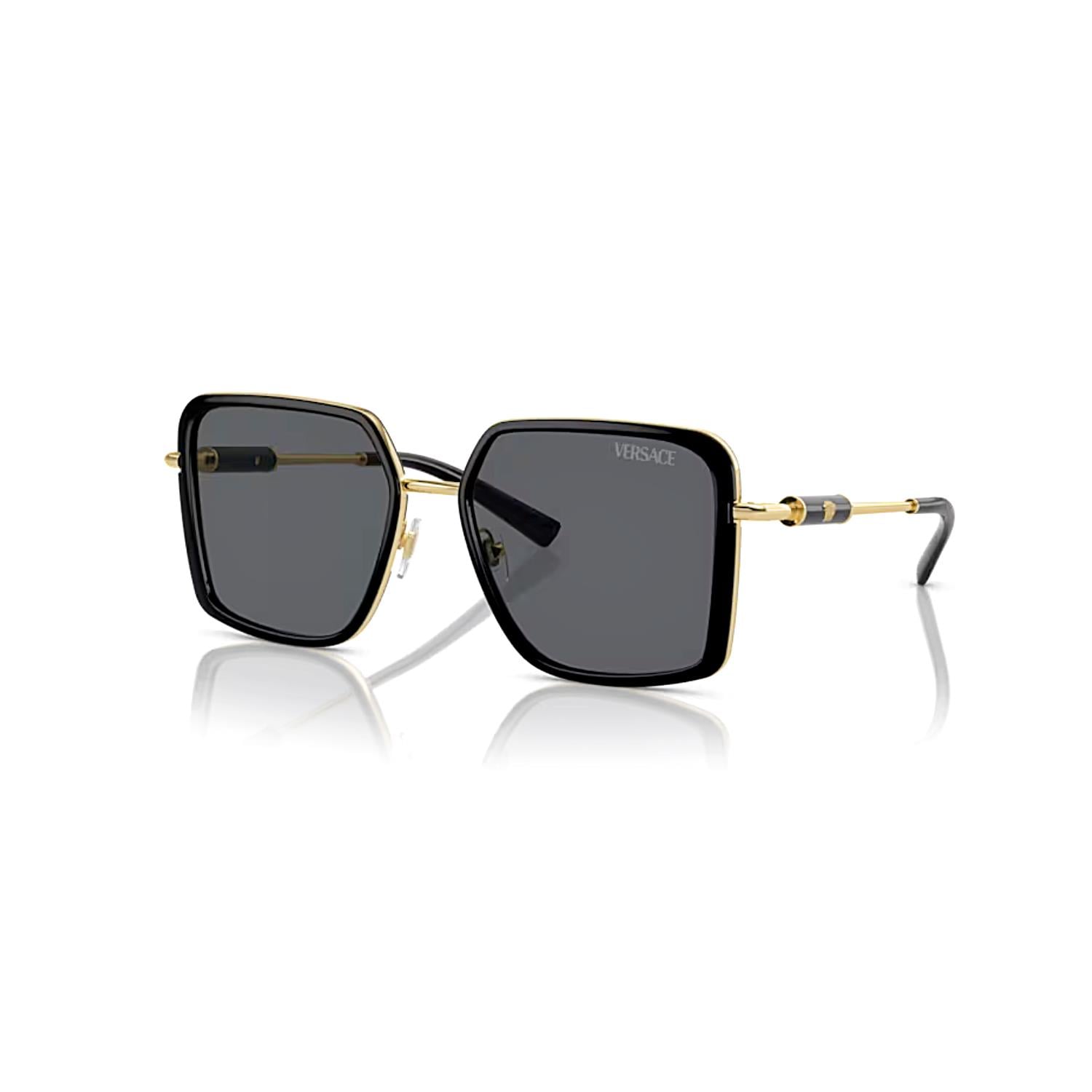 Versace VE 2261 100287 56 Kadın Kare Siyah Metal Güneş Gözlüğü