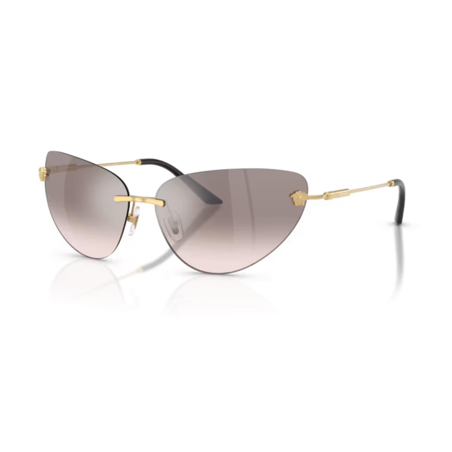 Versace VE 2281 10028Z 64 Kadın Çekik Gold Metal Güneş Gözlüğü