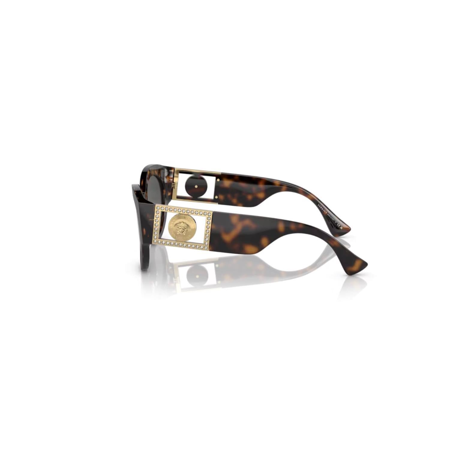 Versace VE 4438B 10887 52 Kadın Yuvarlak Koyu Kahverengi Kem