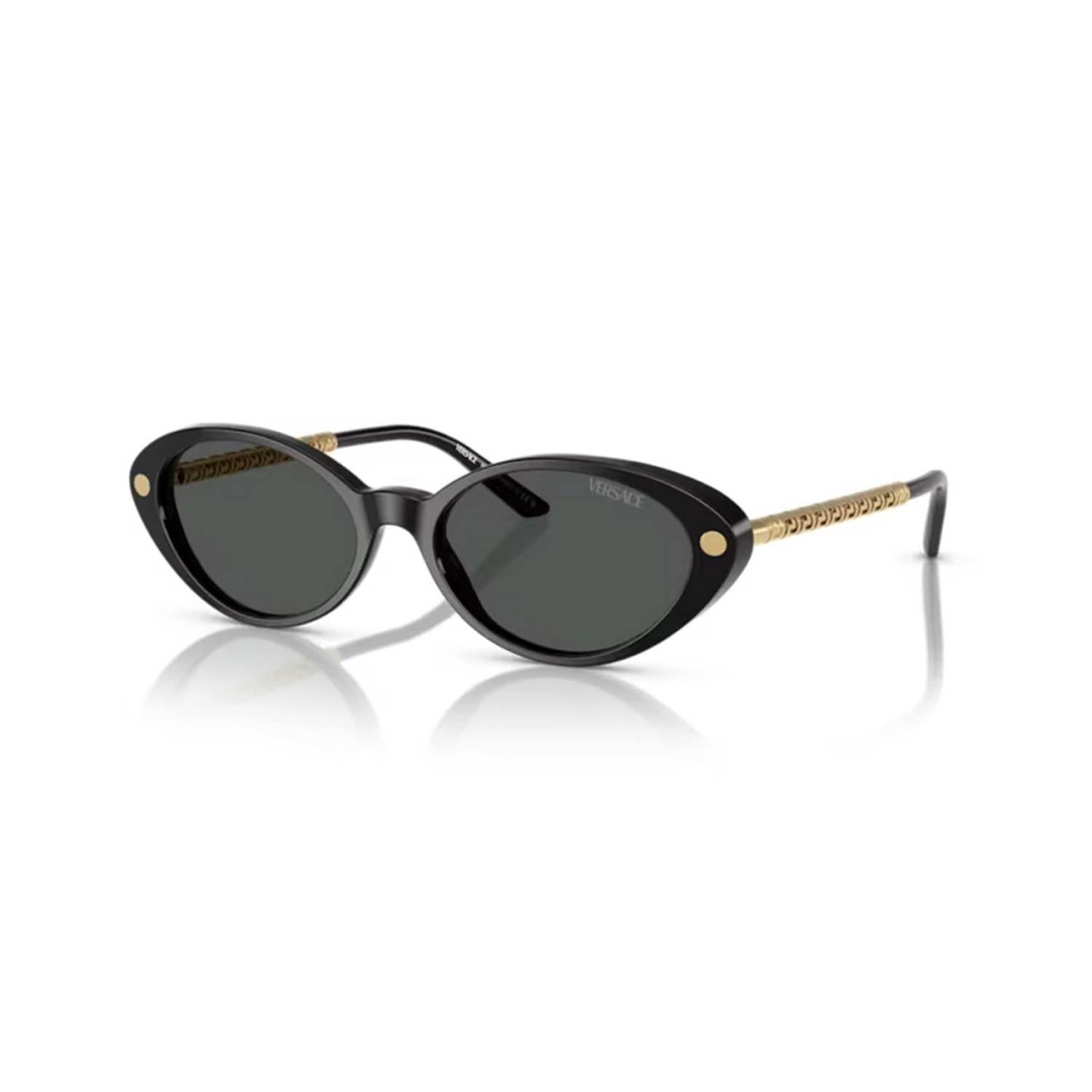 Versace Ve 4469 Gb187 54 Kadın Oval Siyah Kombine Güneş Gözlüğü
