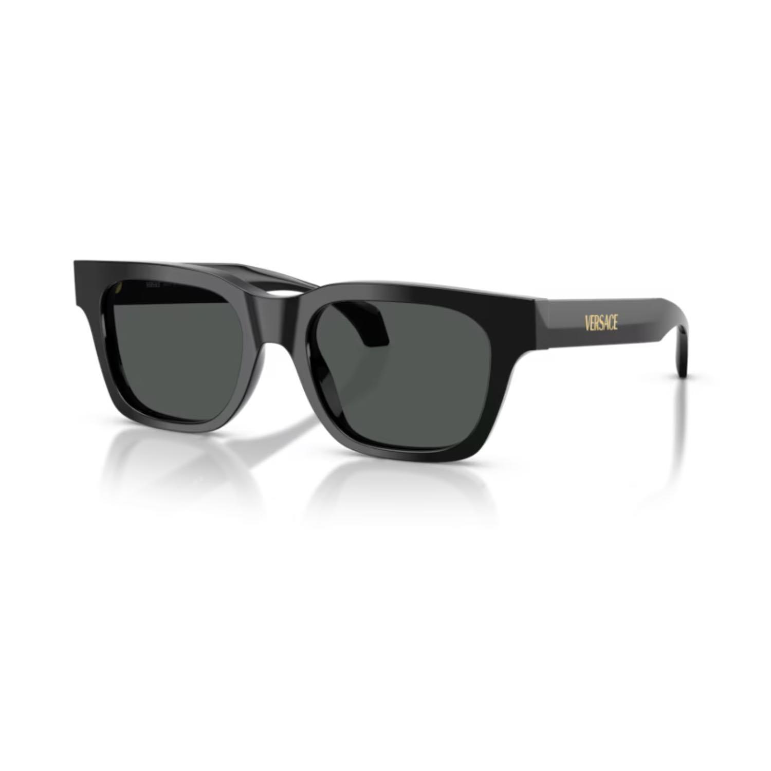 Versace VE 4486 GB187 52 Unisex Kare Siyah Kemik Güneş Gözlüğü