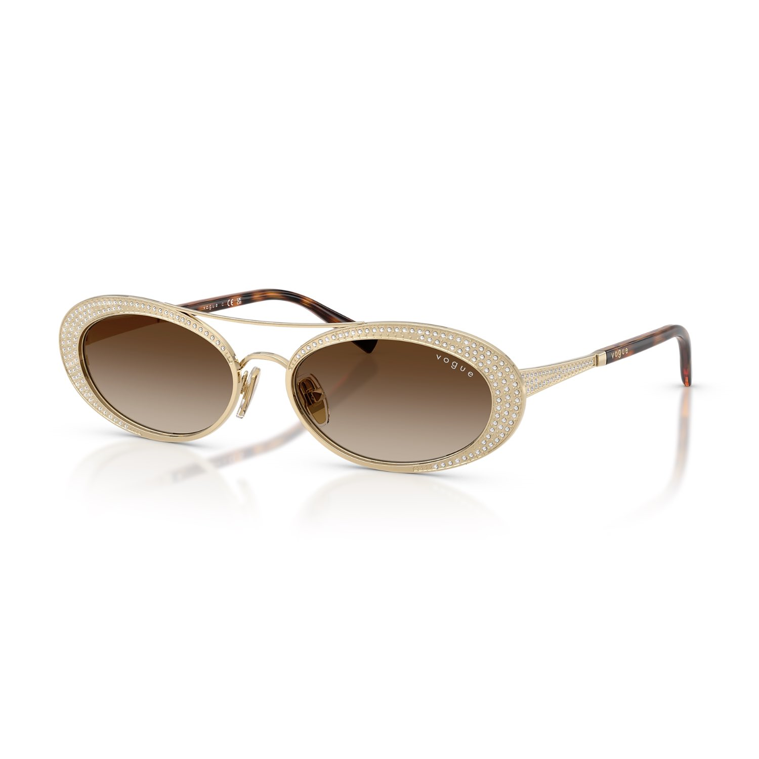 Vogue VO 4348SB 84813 54 Kadın Oval Degrade Gold Metal Güneş Gözlüğü