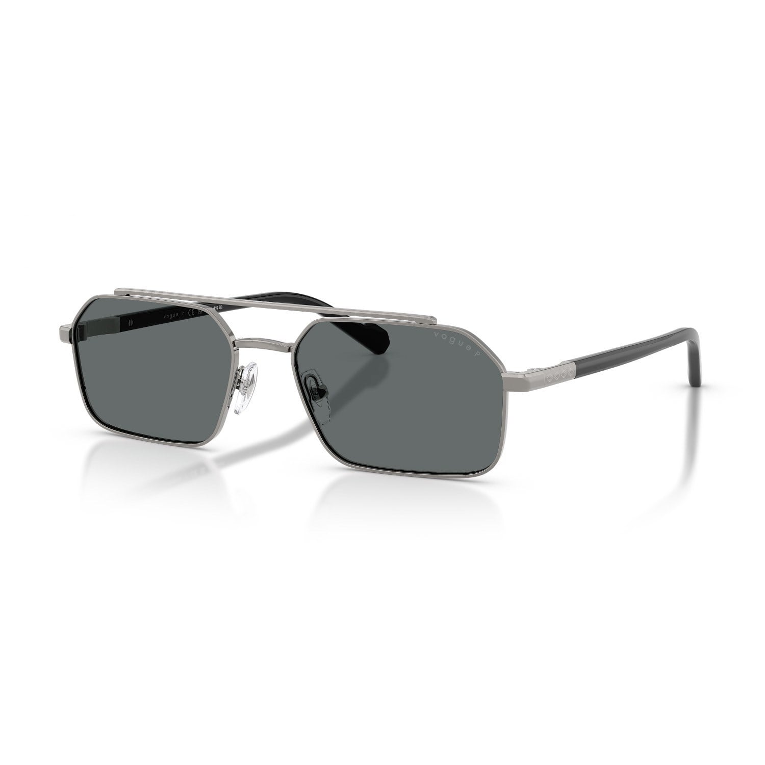 Vogue VO 4356S 518781 57 Erkek Polarize Geometrik Gun Metal Güneş Gözlüğü