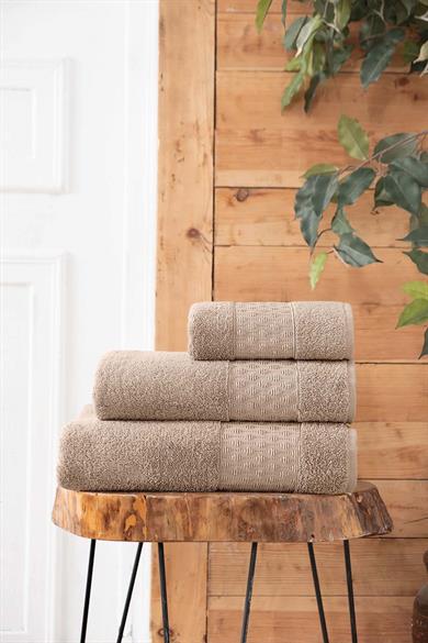 HELEN BUKLE JAKARLI HAVLU KAHVE 50X80