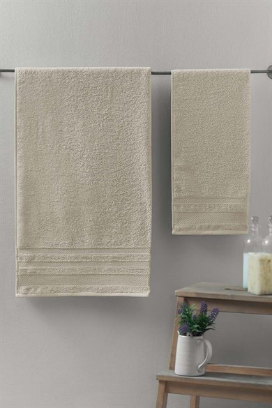 MONO JAKARLI 2LI HAVLU SETI BEJ 90X150 50X90