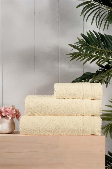 RITA BUKLE JAKARLI HAVLU KREM 90X140