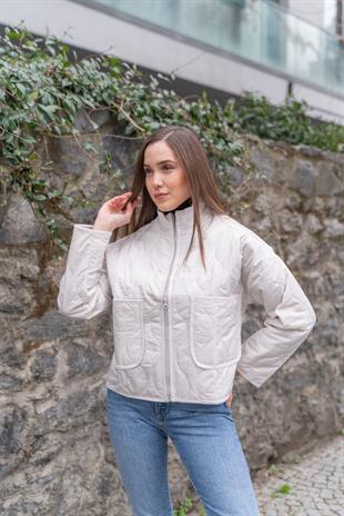 TAŞ KISA FERMUARLI CEKET