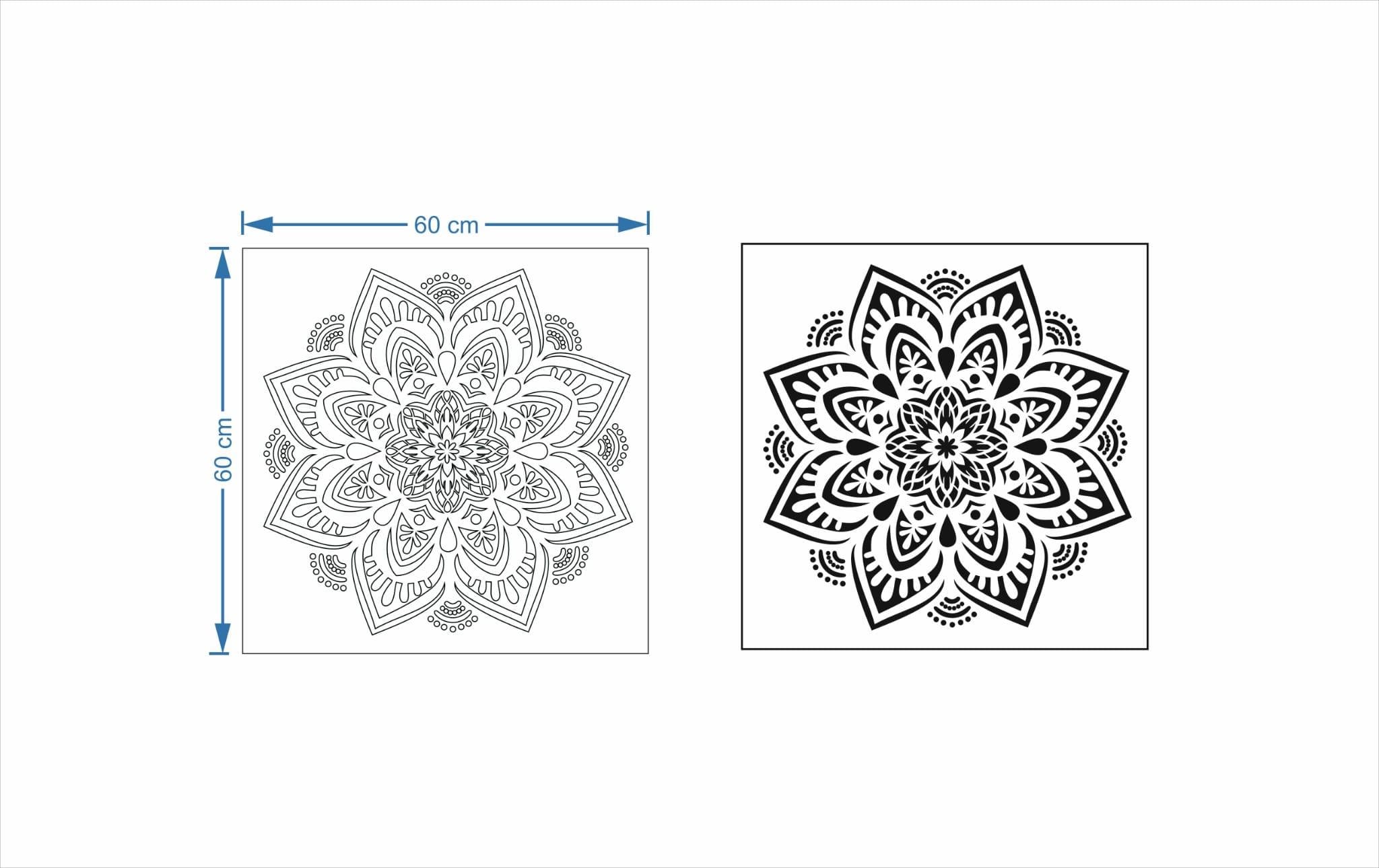 Duvar stencil şablon kalınlığı 0,35mm (alçı şablonu) boyut 60X60  model4