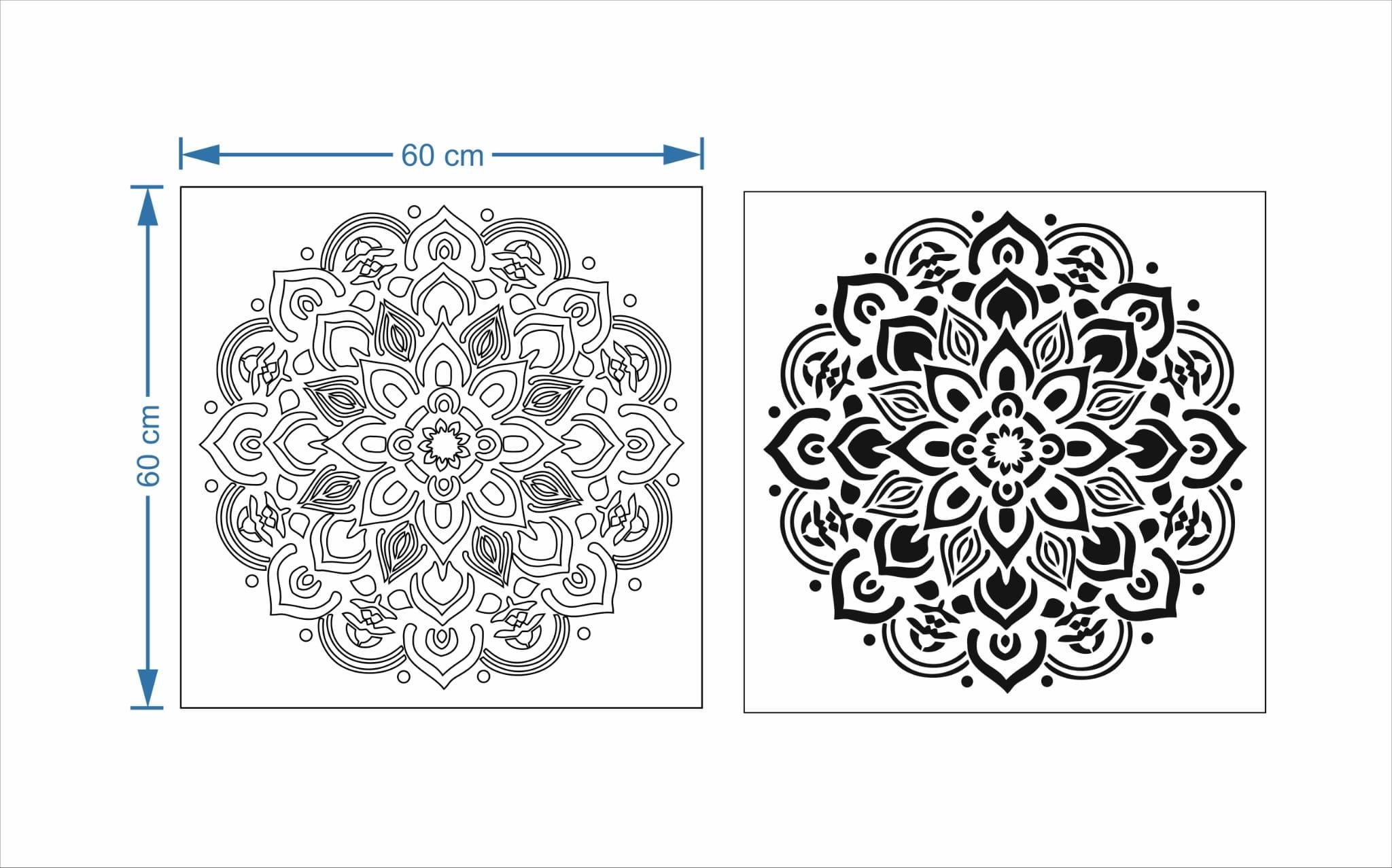 Duvar stencil şablon kalınlığı 0,35mm (alçı şablonu) boyut 60X60  model3