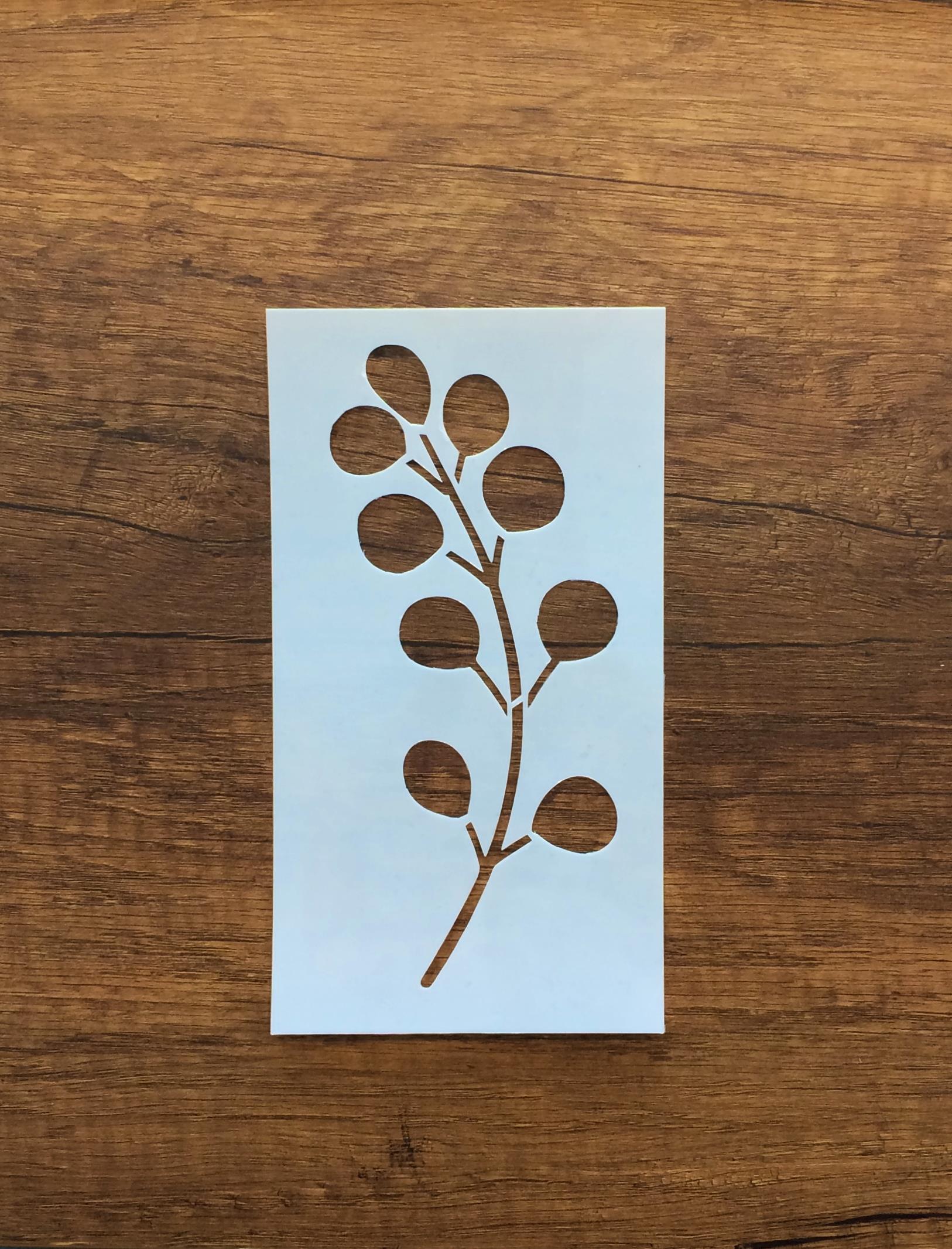 Kır çiçeği, Floral, Botanik, Yaprak Minimalist Stencil Serisi No.6