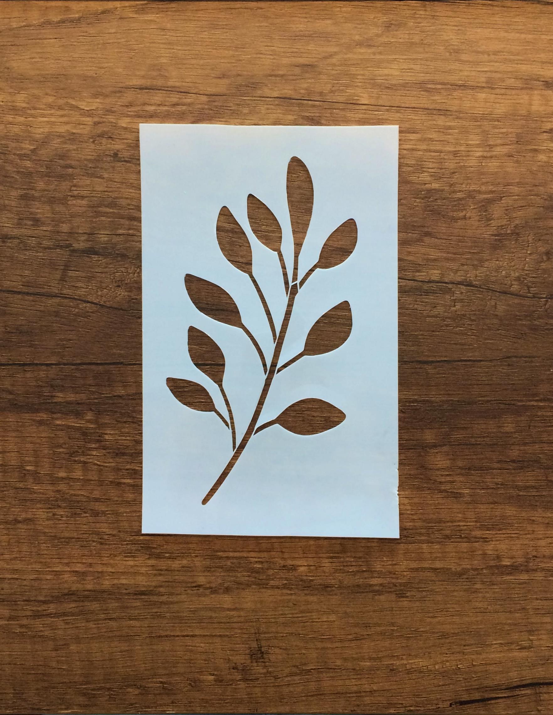Kır çiçeği, Floral, Botanik, Yaprak Minimalist Stencil Serisi No.1