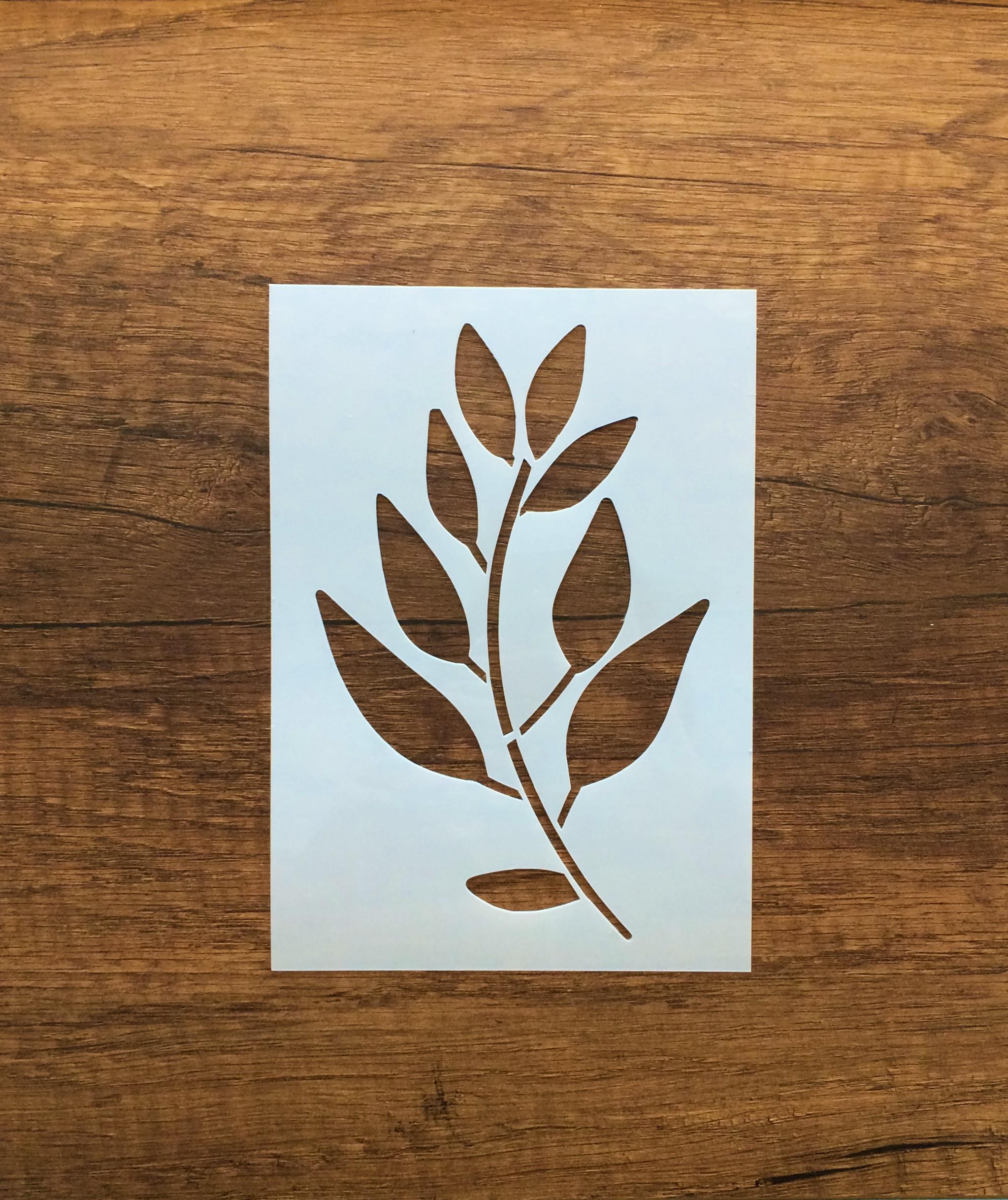 Kır çiçeği, Floral, Botanik, Yaprak Minimalist Stencil Serisi No.4