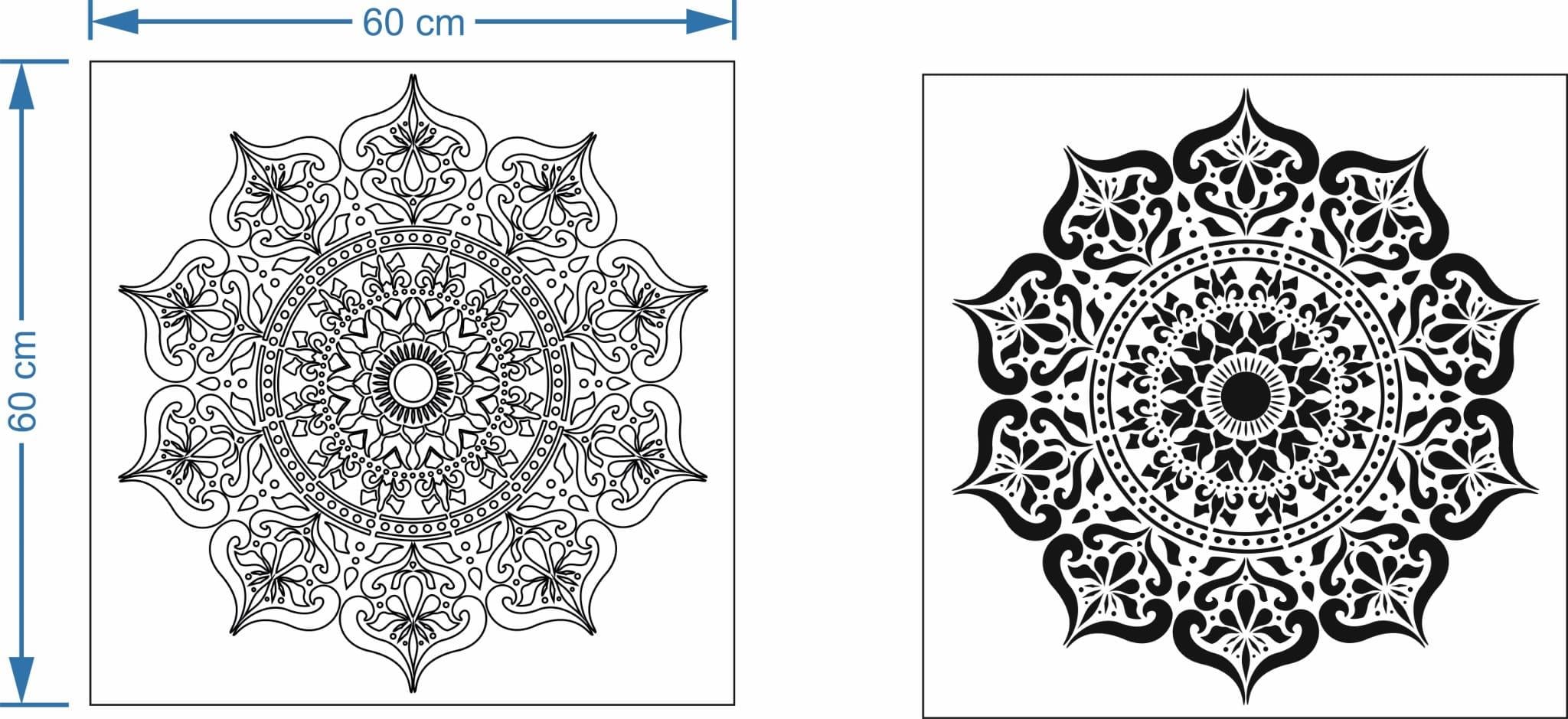 Duvar stencil şablon kalınlığı 0,35mm (alçı şablonu) boyut 60X60  model 12