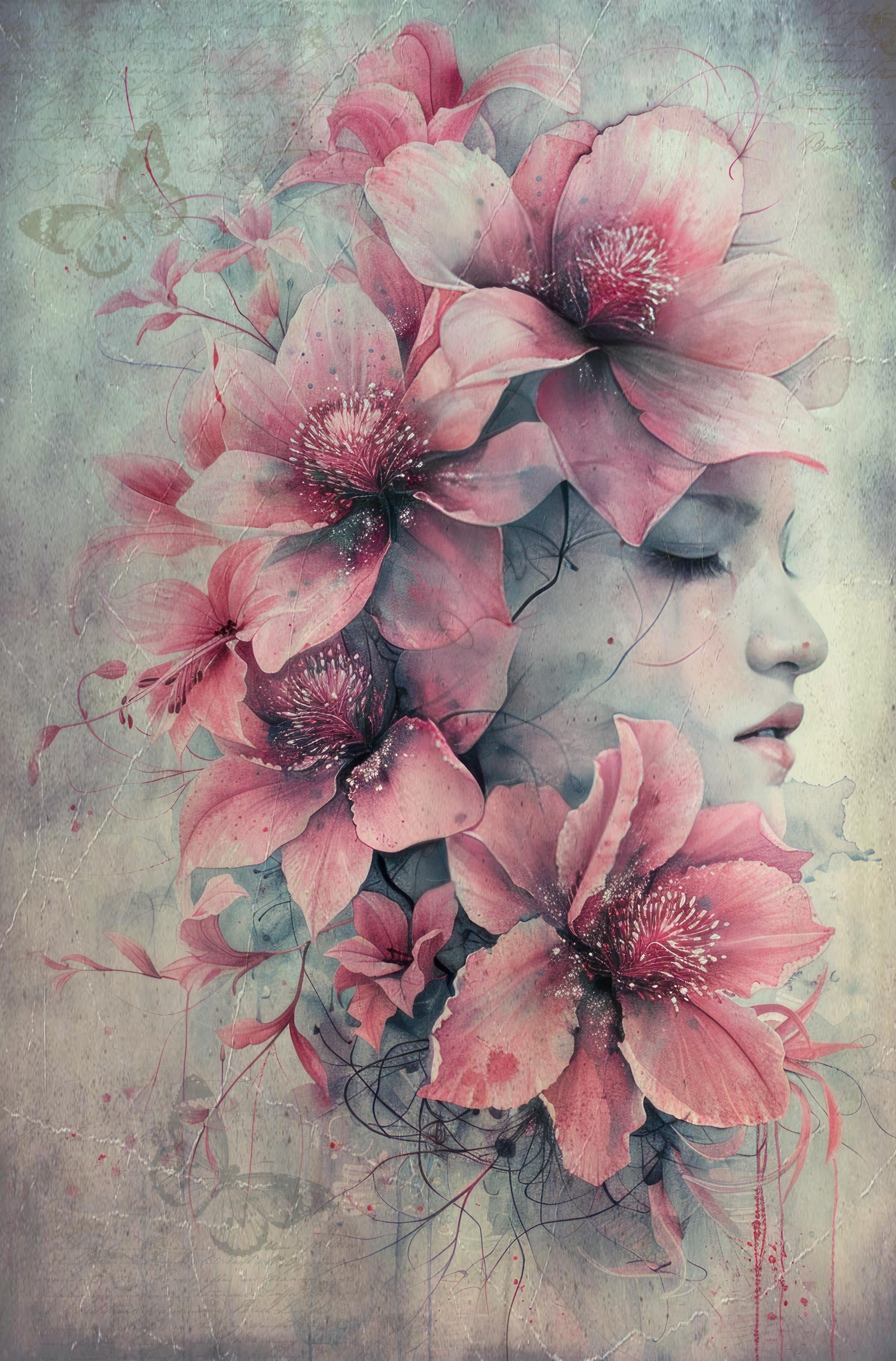 Mixed Media Art No.6 Dekopaj Kağıdı