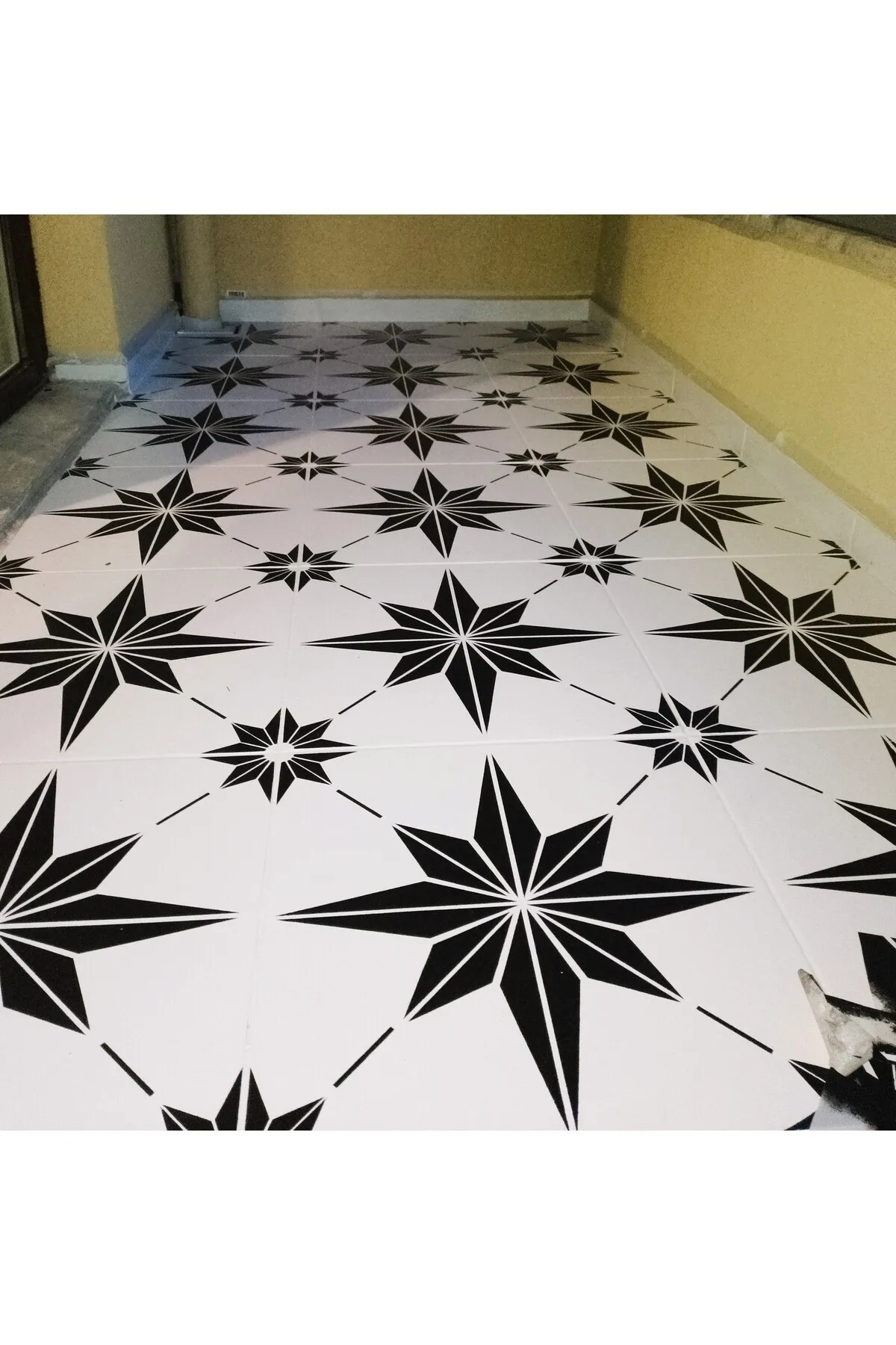 Piktura Banyo Mutfak Seramik Fayans Karo Stencil Şablon (45*45cm karolar için uygun)