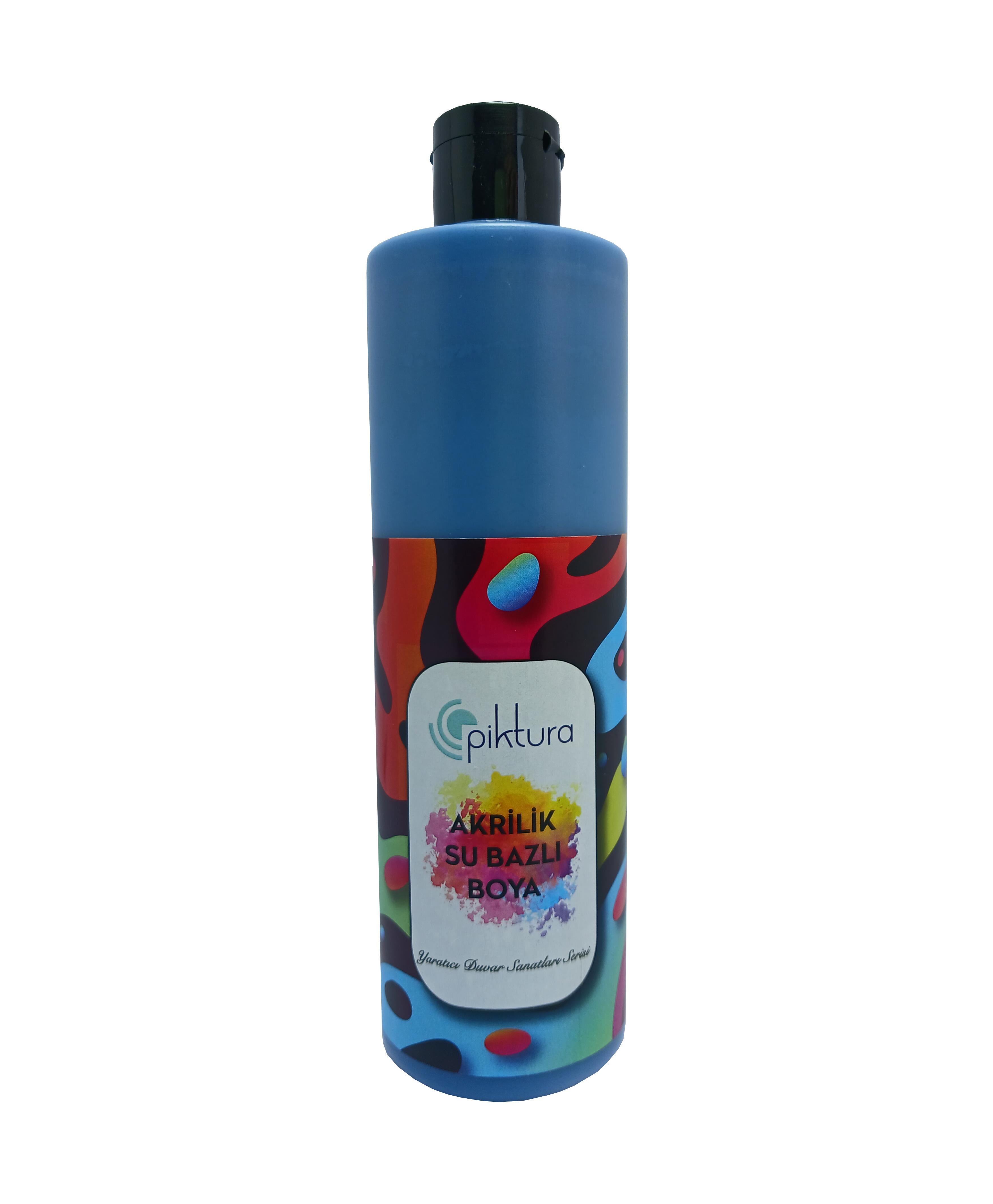 Piktura Su Bazlı Silikonlu Silinebilir İç Cephe Duvar Boyası, Ekonomik Boy, 350ml - Yale Mavi