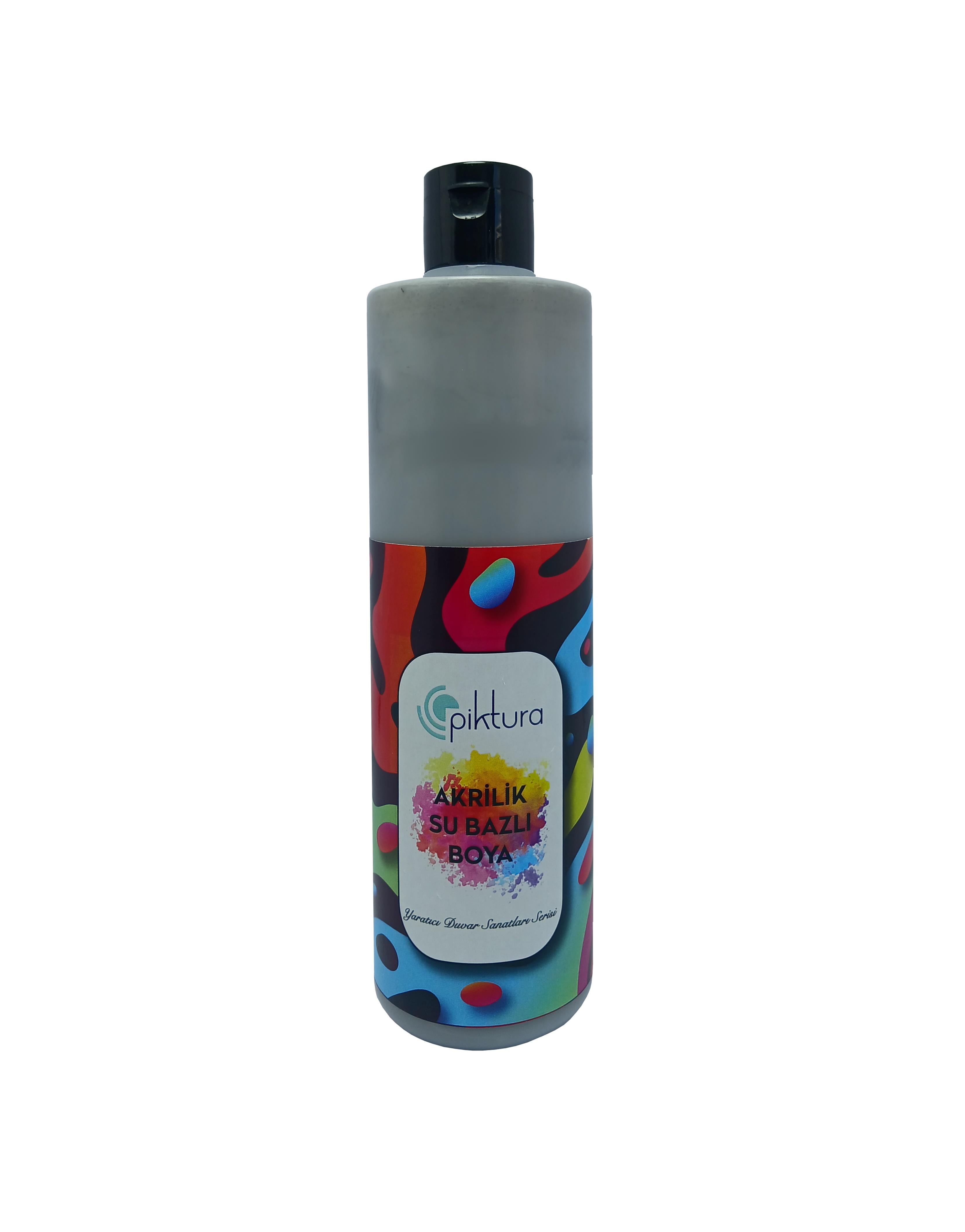 Piktura Su Bazlı Silikonlu Silinebilir İç Cephe Duvar Boyası, Ekonomik Boy, 350ml - Koyu Gri