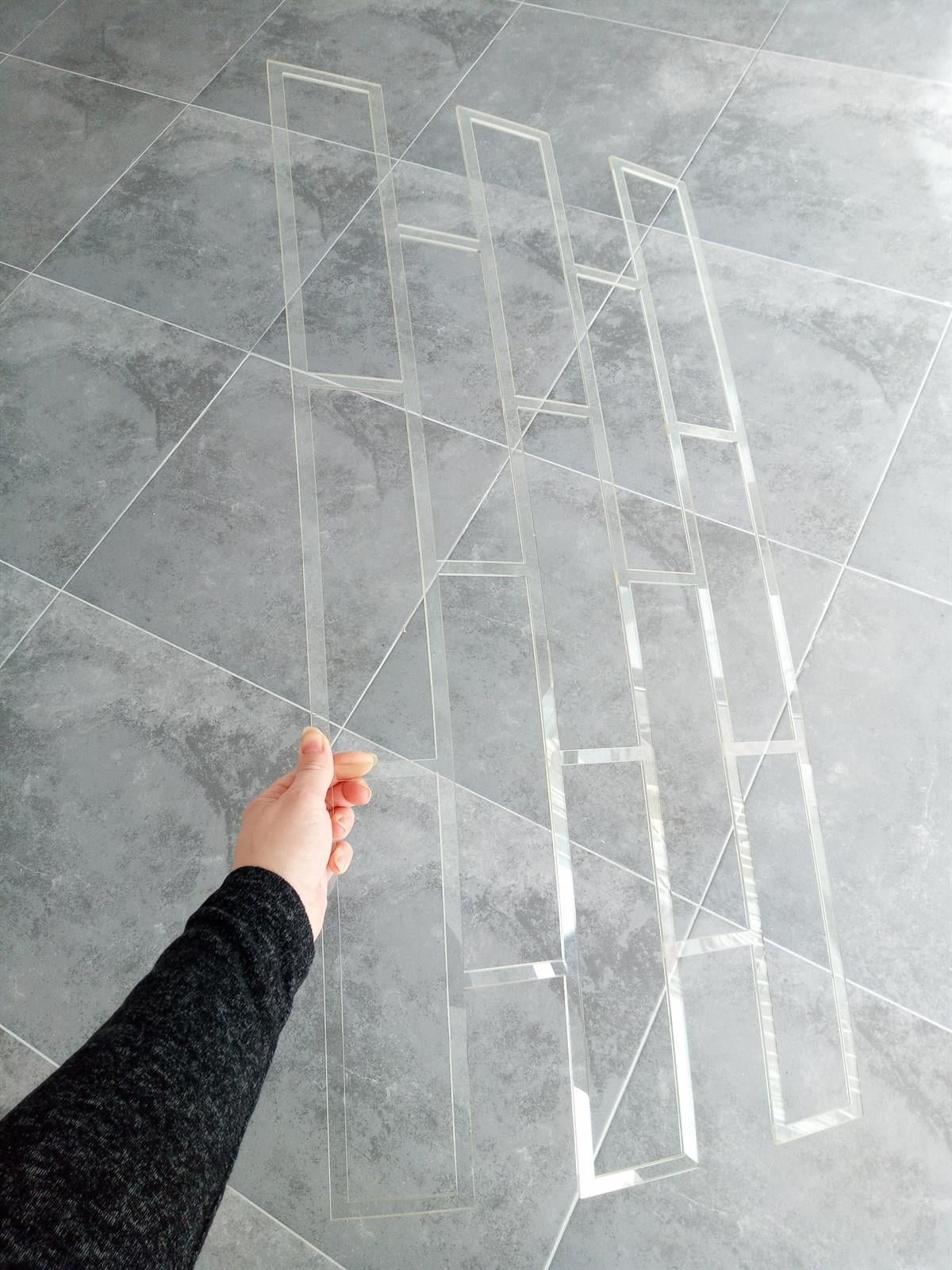 Piktura Tuğla Stencil Şablon Kalın Malzeme Rölyef Pasta, Dekoratif Sıva ve Saten Alçıya Uygun Loft-1 Model 2mm