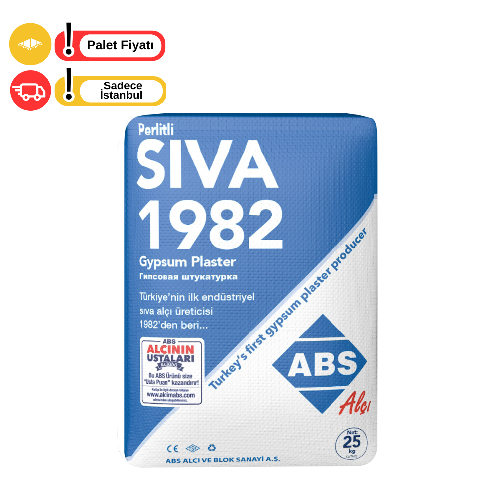 Abs Sıva Alçı 25 Kg 60 Adet
