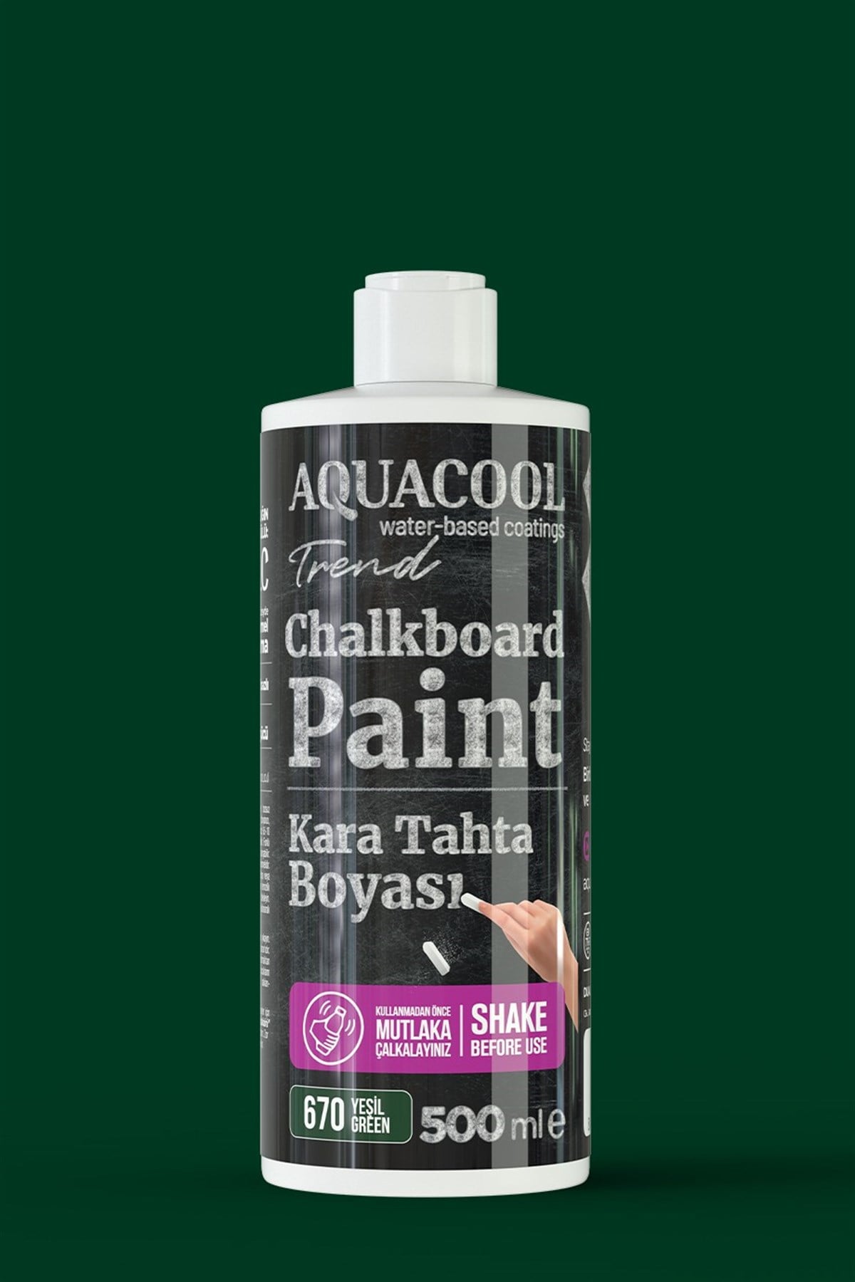 Aquacool Trend 670 Chalkboard Yeşil 150 Ml Kara Tahta Boyası
