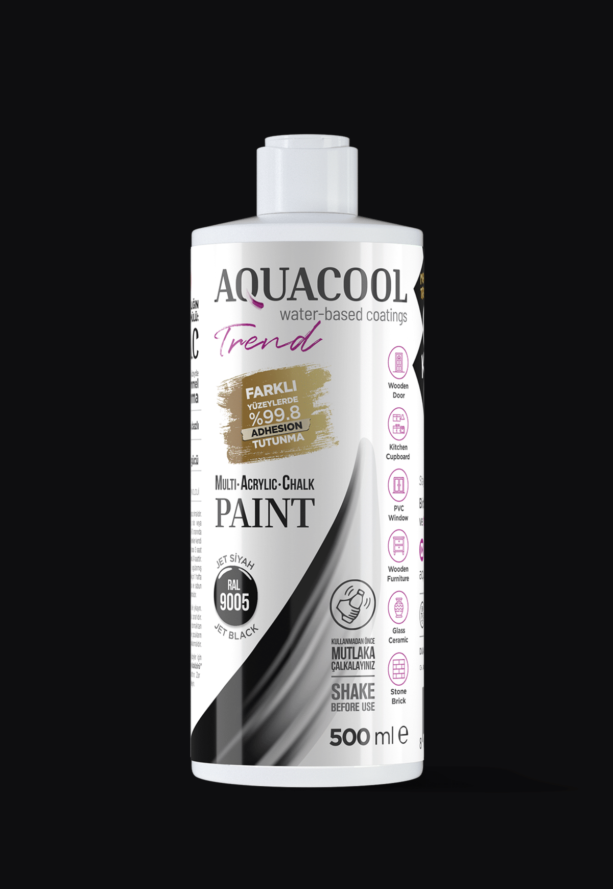 Aquacool Trend M.A.C K7 Ral Renkleri 500 ML Renklendirilmiş Akrilik Hobi Boya Ral 1001 Bej