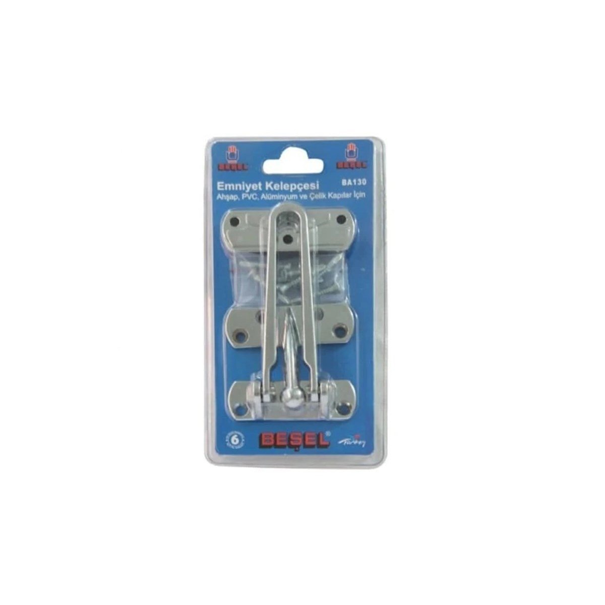 Beşel Emniyet Kelepçesi Krom Ahşap PVC Alüminyum Ve Çelik Kapılar İçin BA130