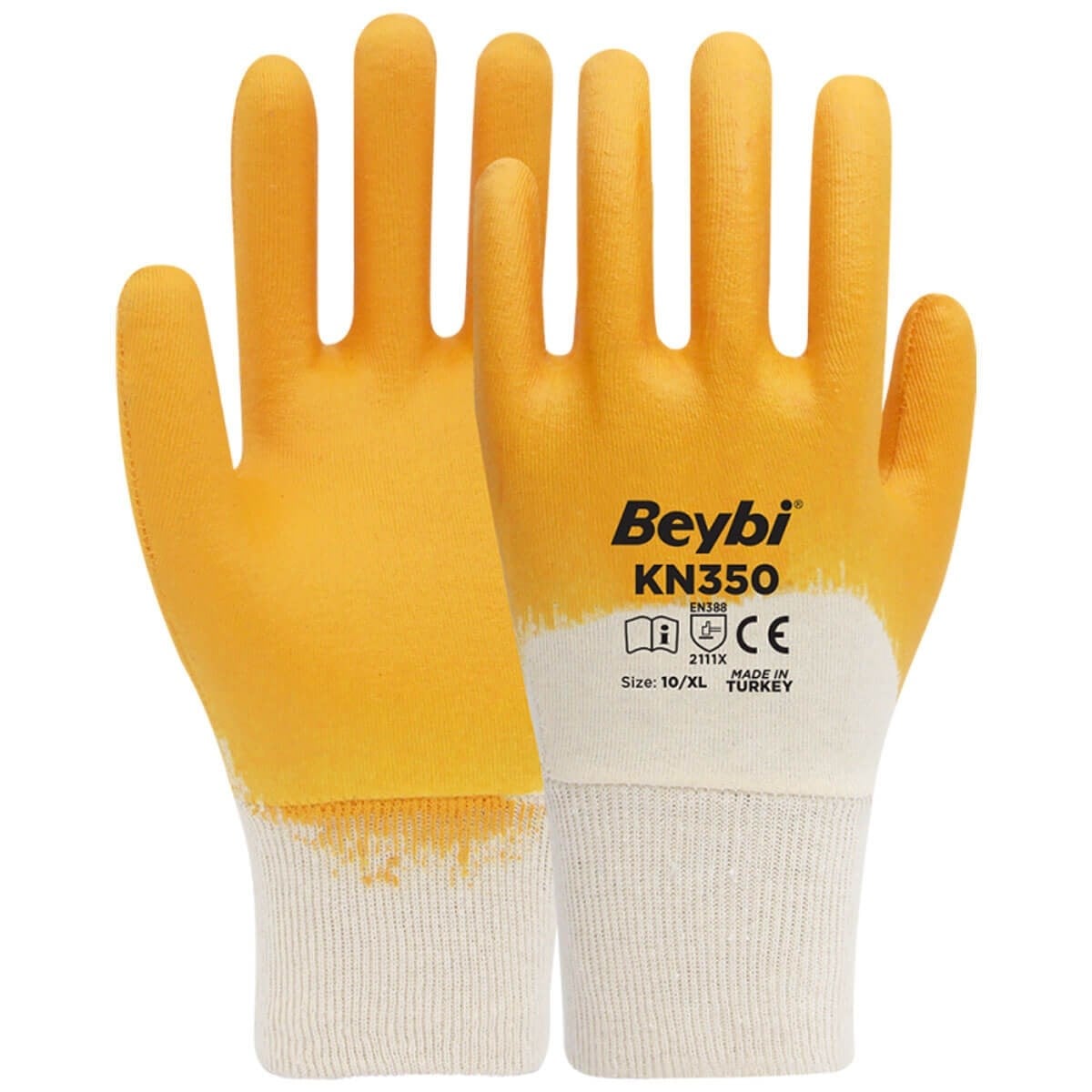 Beybi KN350 Kalın Sarı Nitril İş Eldiveni 10 Numara 1 Adet