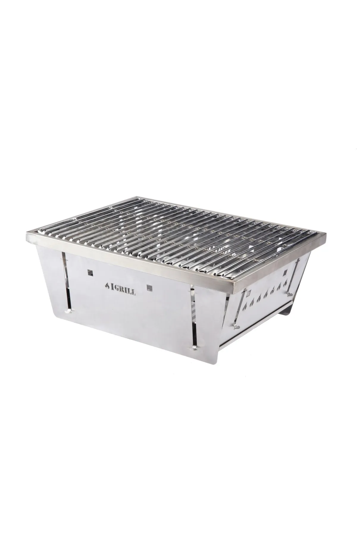IGRILL Katlanabilir Çantalı Portatif Mangal Paslanmaz Çelik, 32x42,5 cm